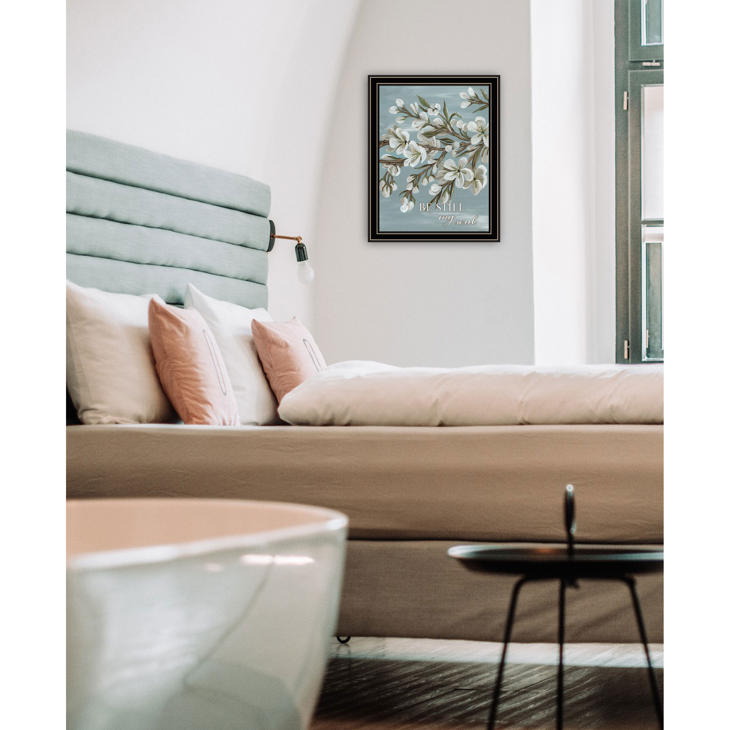 Spring Be Still Black Framed Print Wall Art