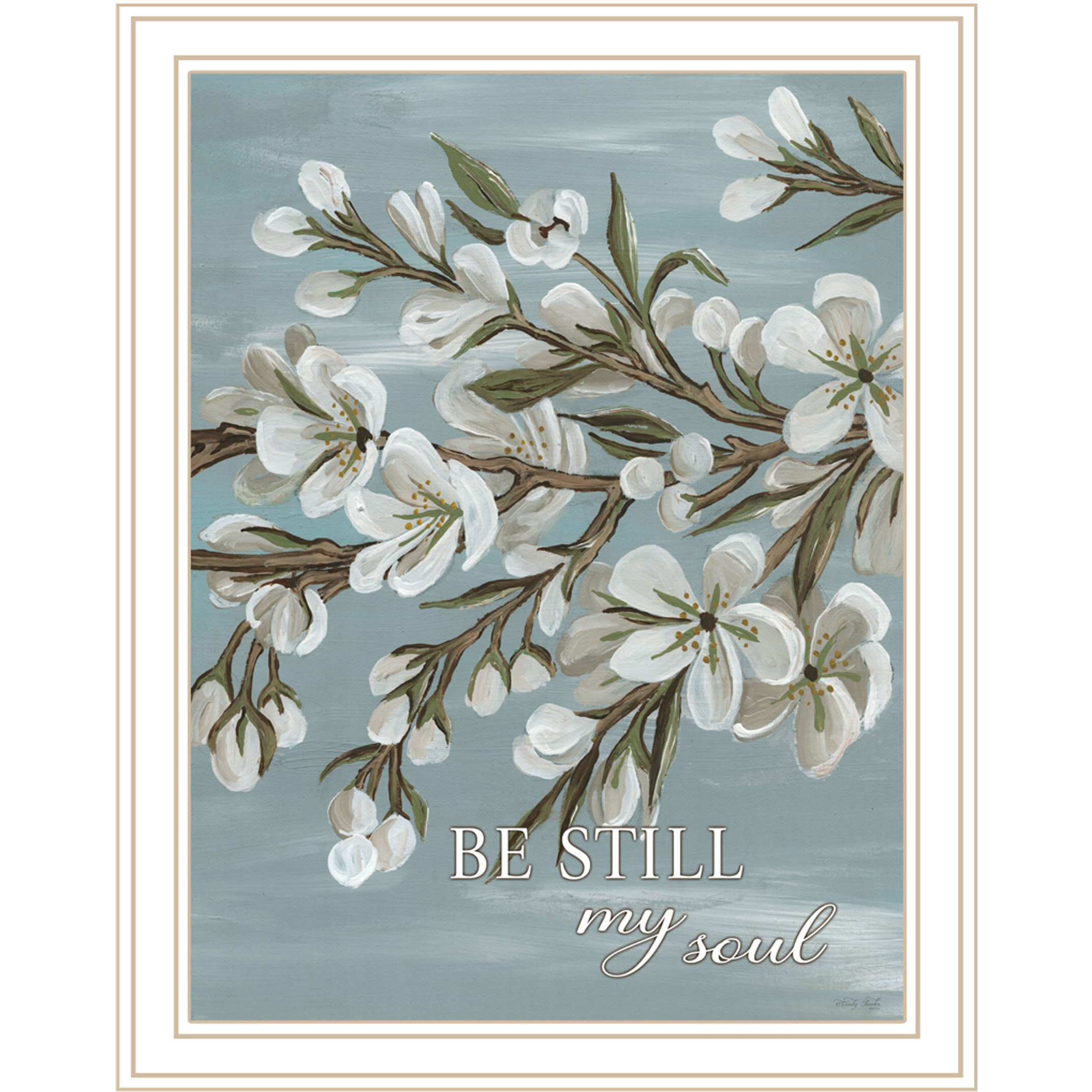 Spring Be Still White Framed Print Wall Art