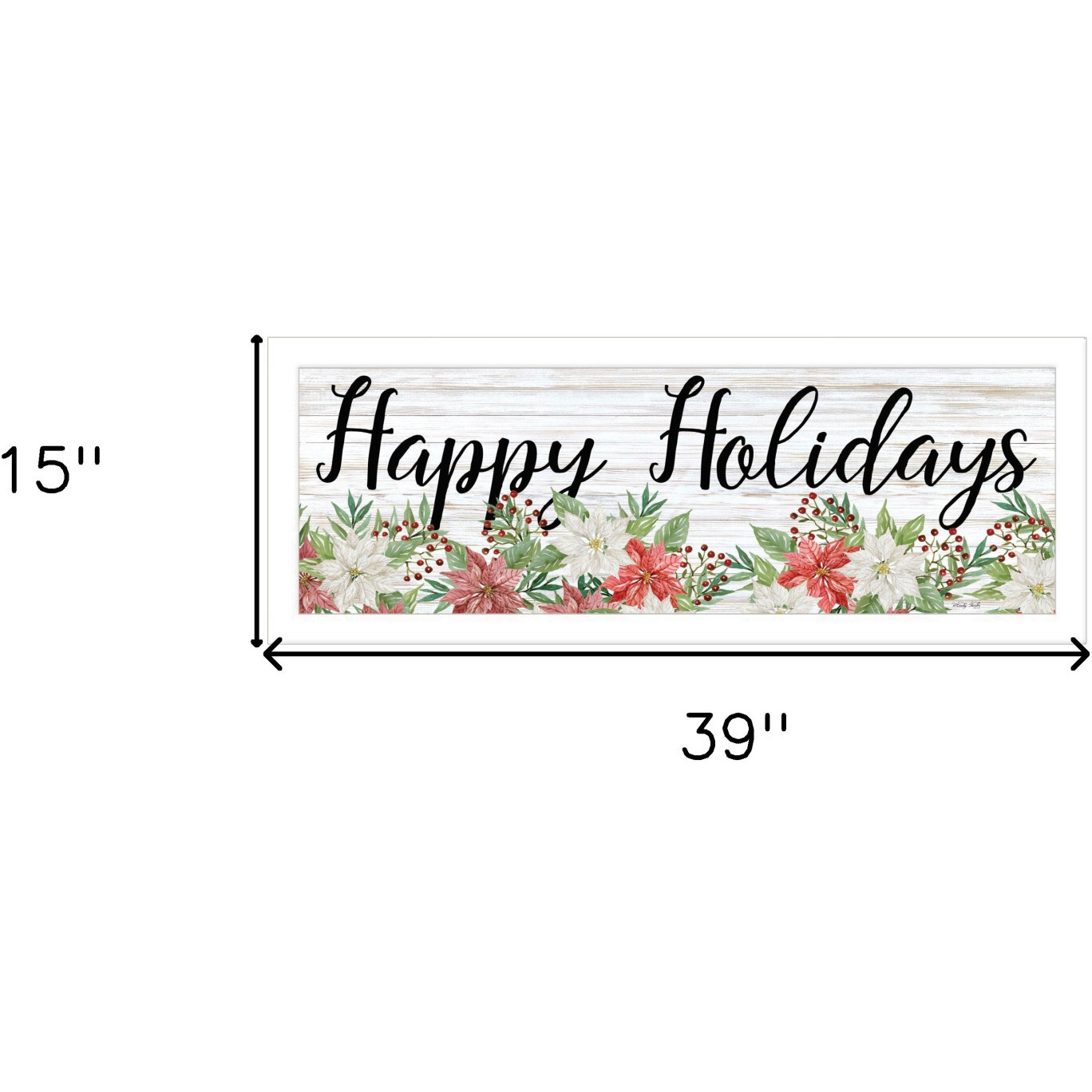 Happy Holiday White Framed Print Wall Art