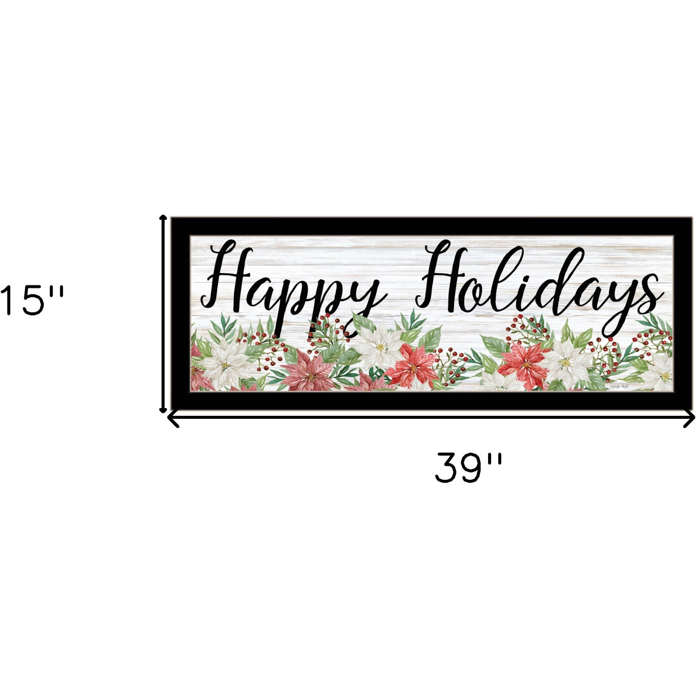 Happy Holiday Black Framed Print Wall Art