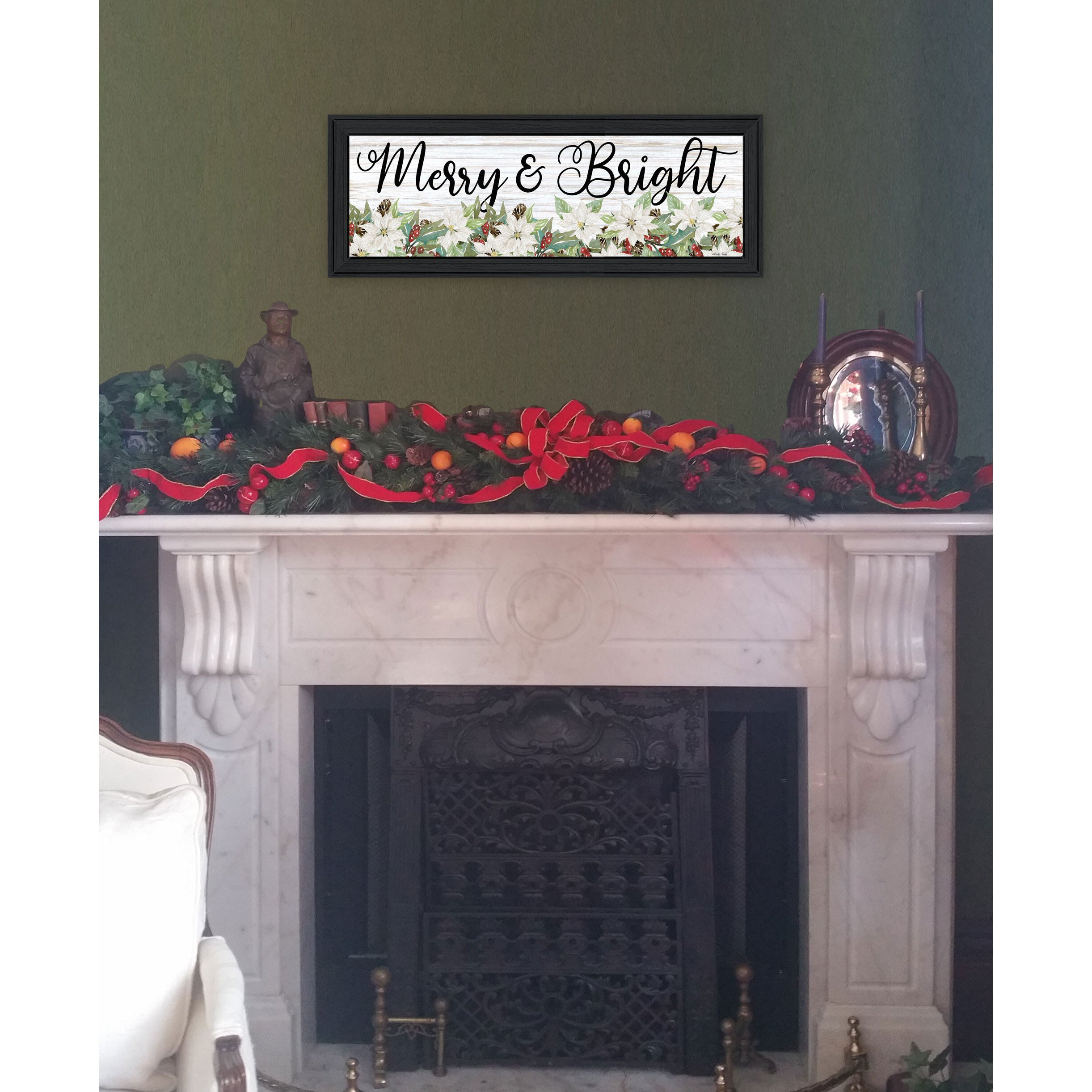 Merry and Bright Black Framed Print Wall Art