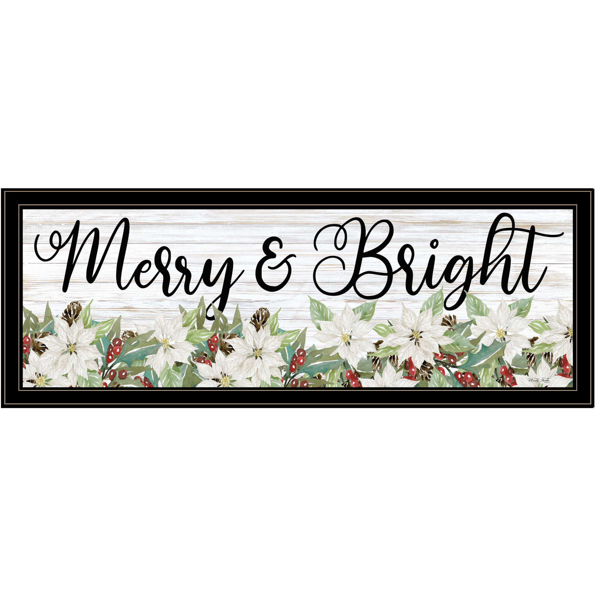 Merry and Bright Black Framed Print Wall Art