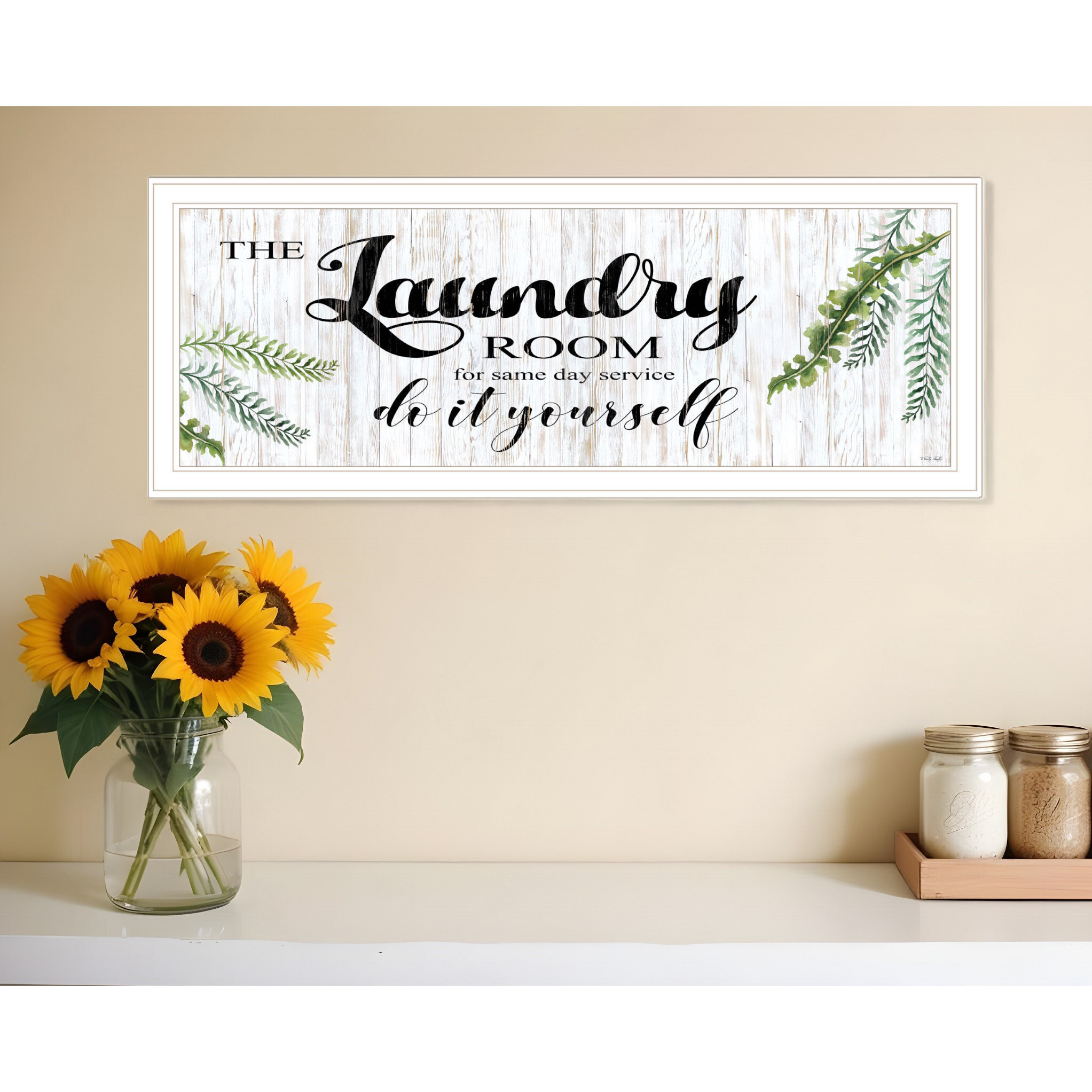 The Laundry Room White and Brown Framed Print Laundry Wall Art