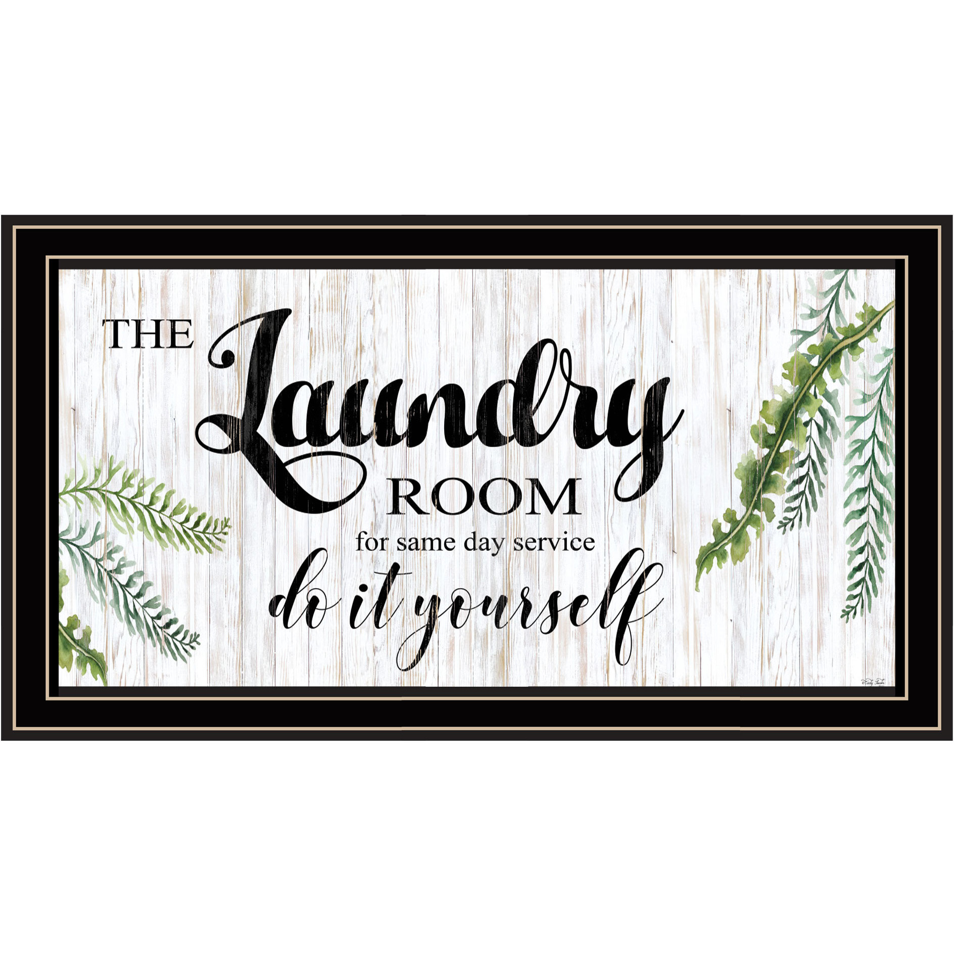 The Laundry Room Same Day Service Black and Brown Framed Print Laundry Wall Art