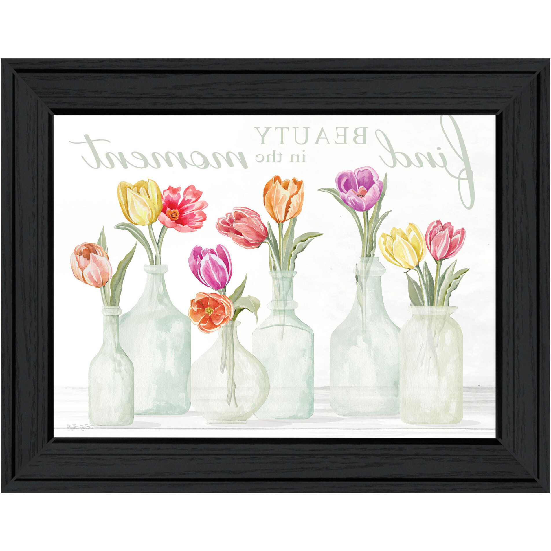 FIND BEAUTY IN THE MOMENT Black Framed Print Wall Art