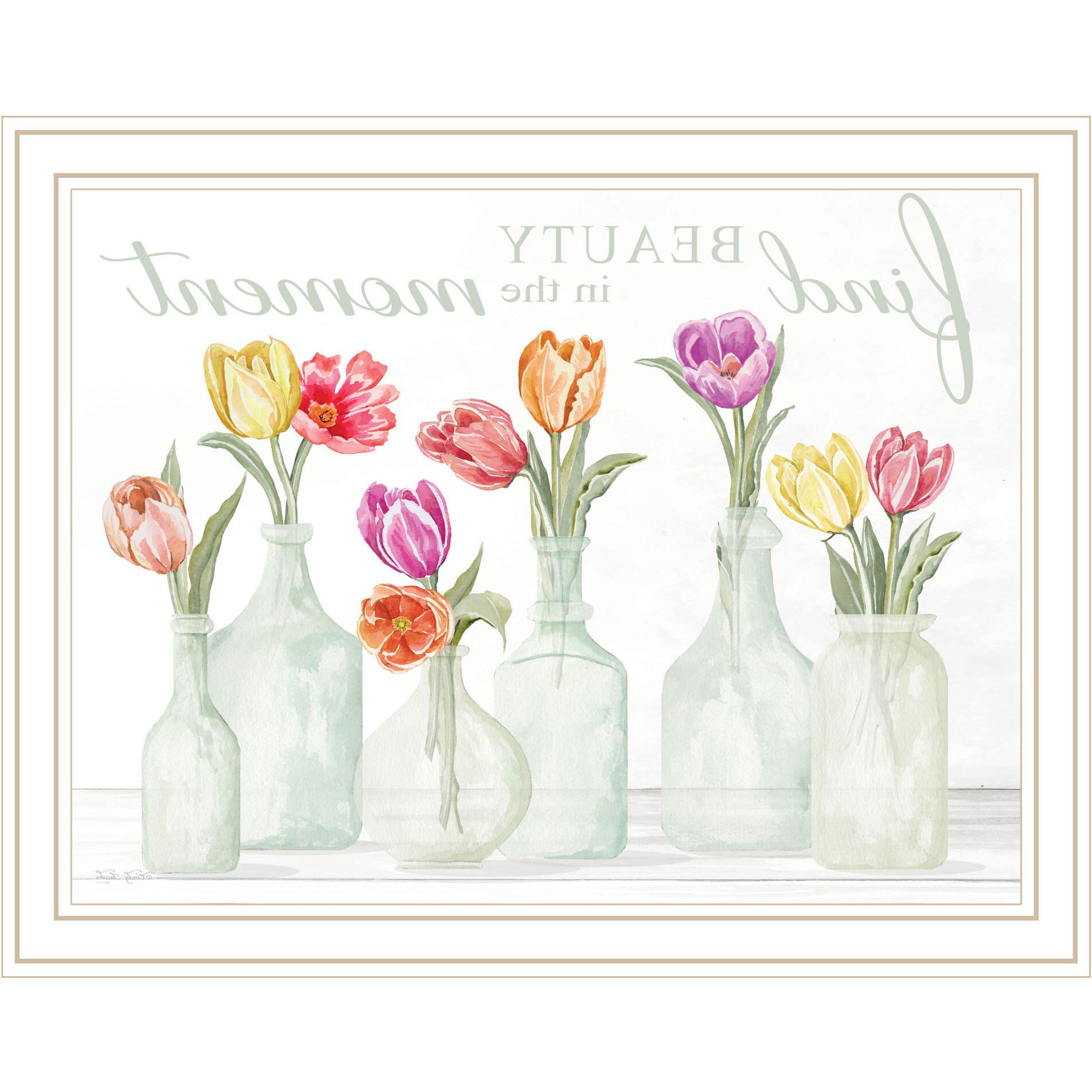 FIND BEAUTY IN THE MOMENT White Framed Print Wall Art