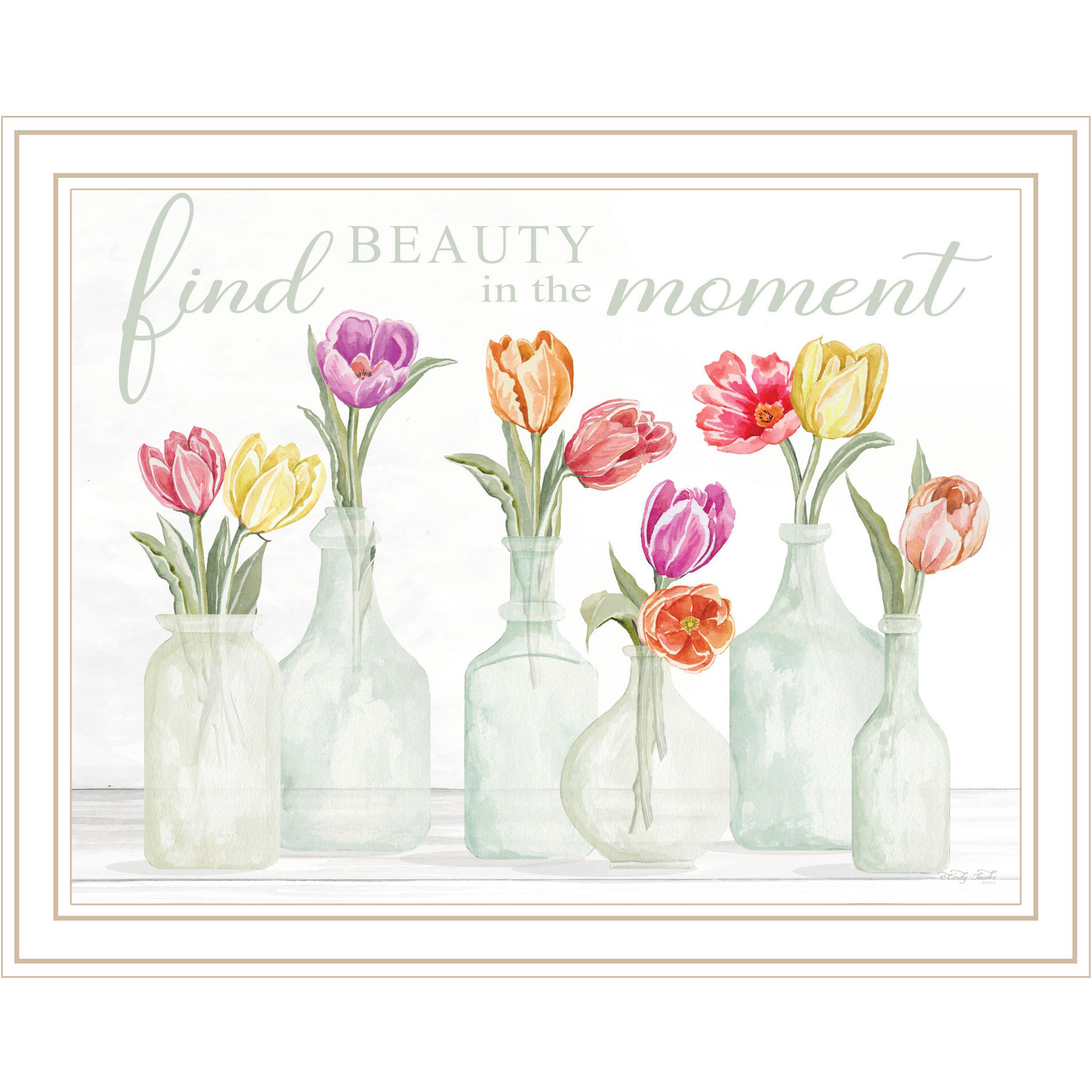 FIND BEAUTY IN THE MOMENT White Framed Print Wall Art