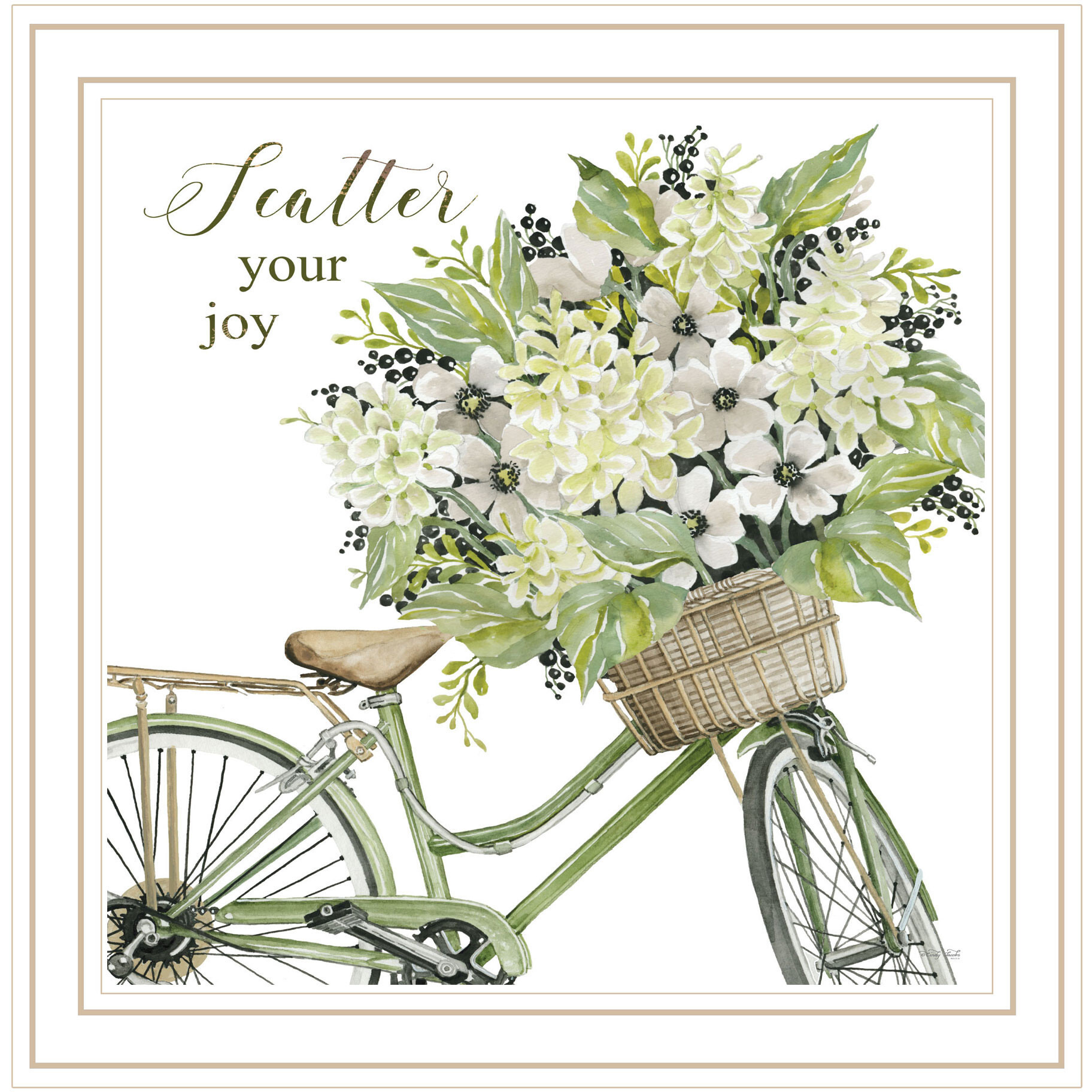 SCATTER YOUR JOY WITH FLOWERS White Framed Print Wall Art