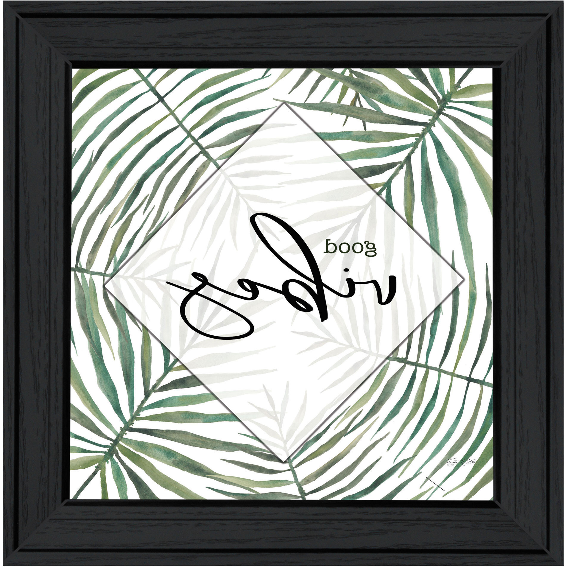 GOOD VIBES Black Framed Print Wall Art