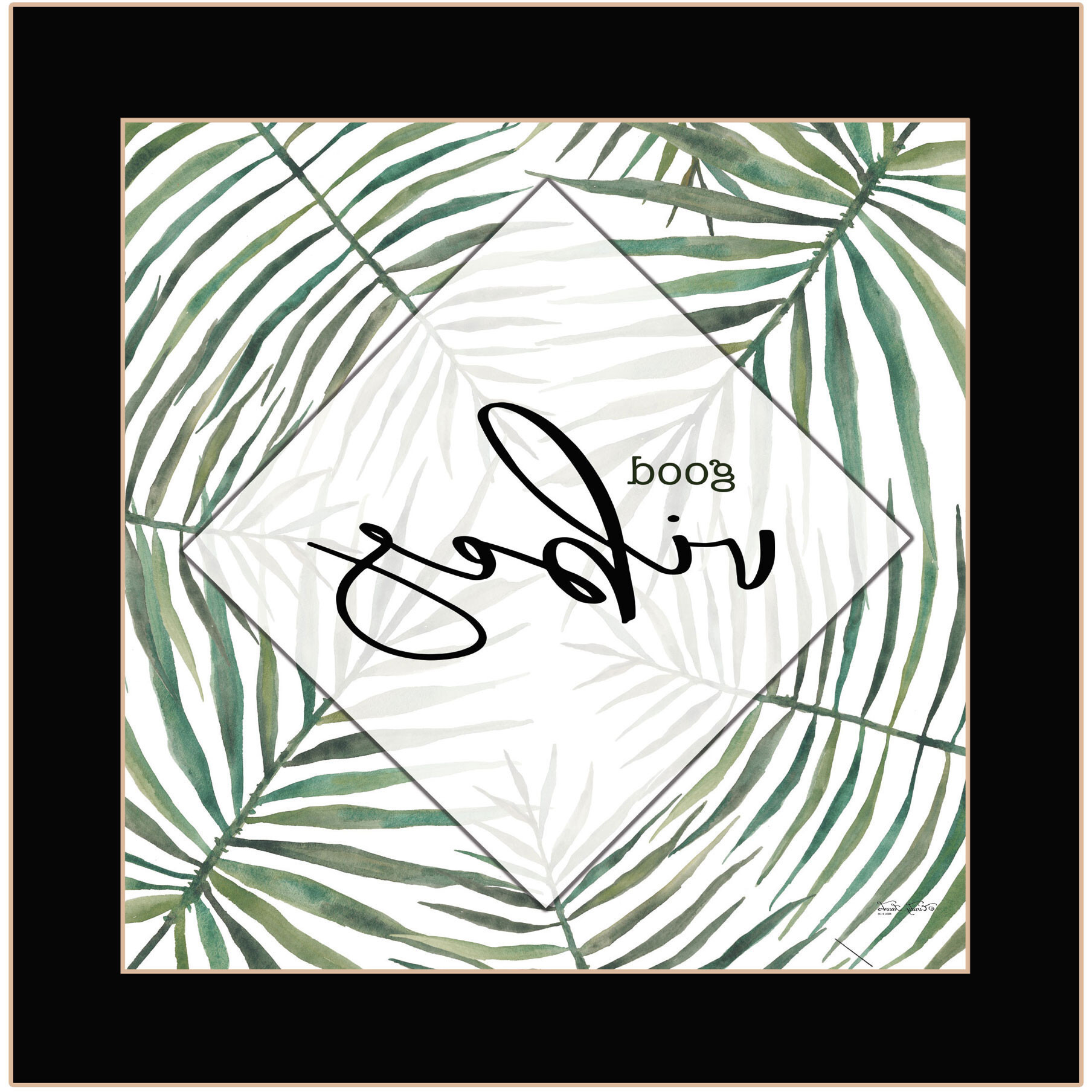 GOOD VIBES Black Framed Print Wall Art