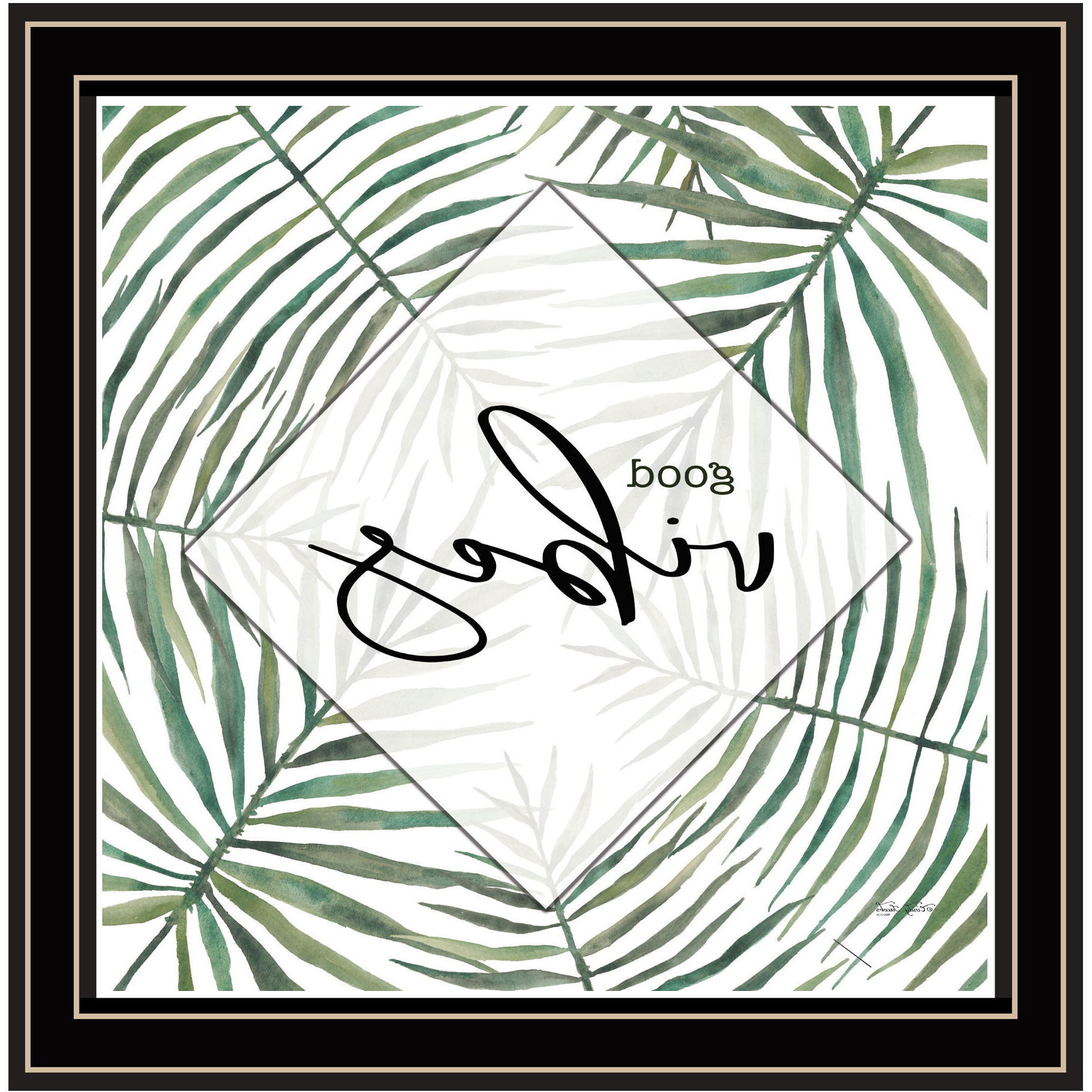 GOOD VIBES Black Framed Print Wall Art