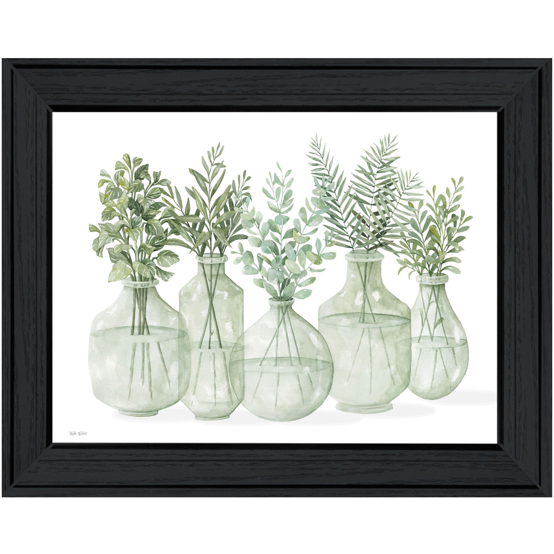 Simply Sage Black Framed Print Wall Art