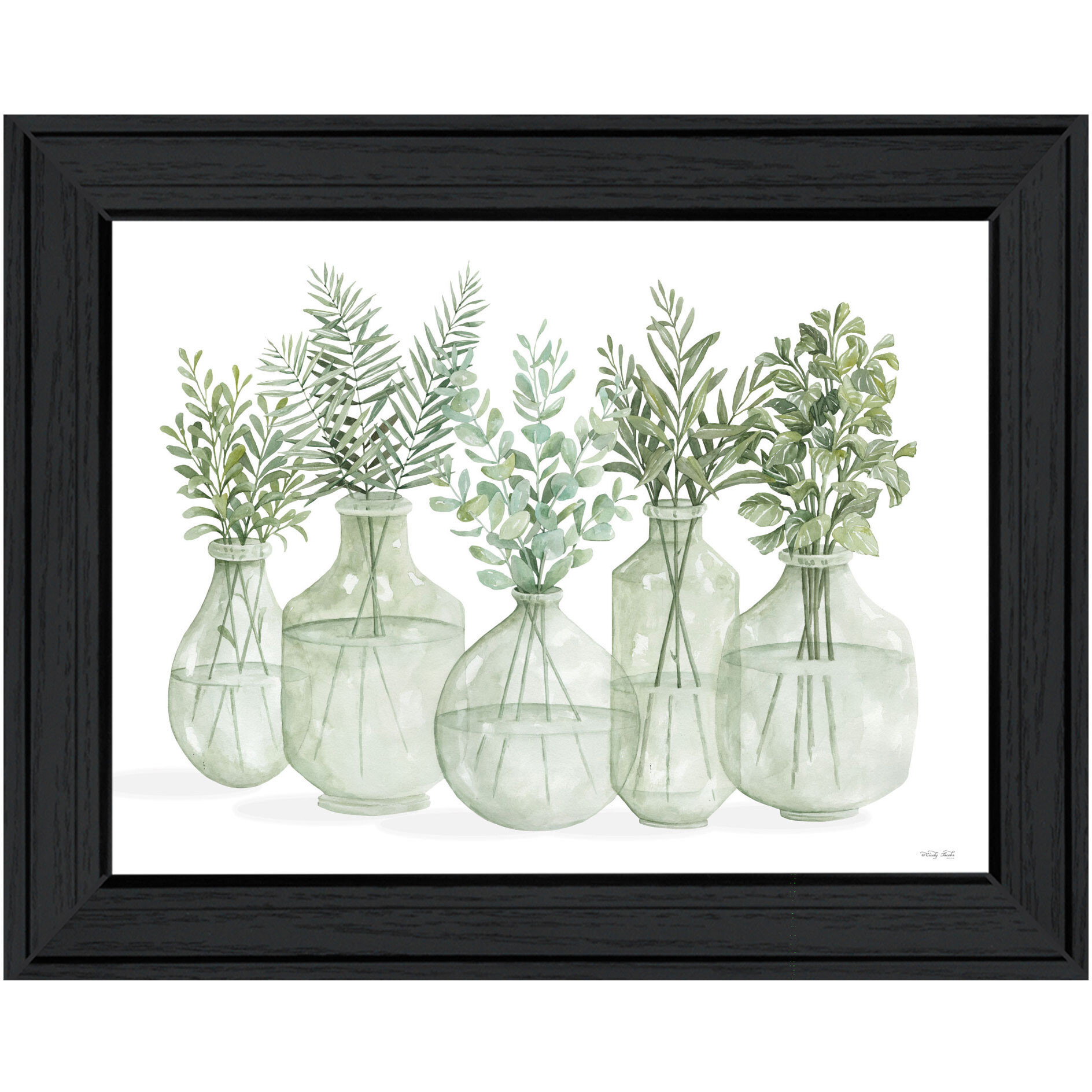 Simply Sage Black Framed Print Wall Art
