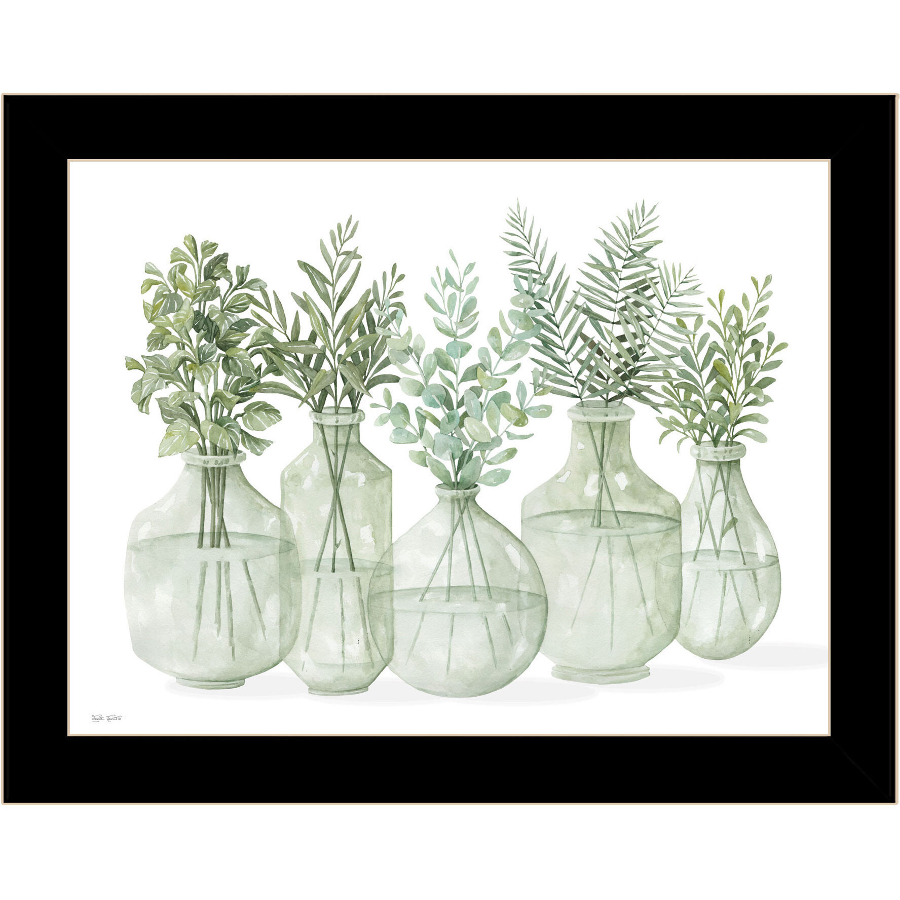 Simply Sage Black Framed Print Wall Art