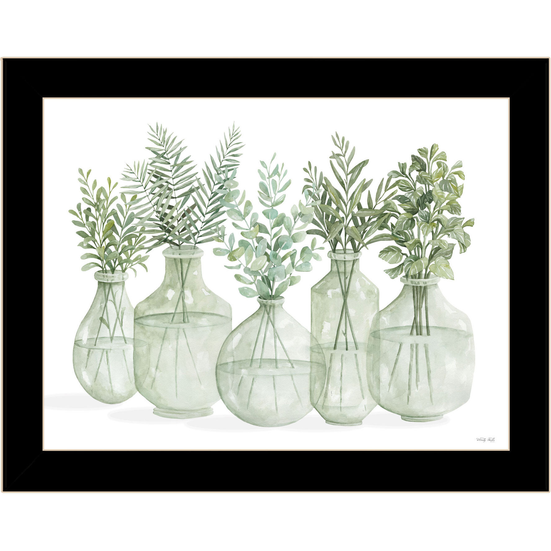 Simply Sage Black Framed Print Wall Art