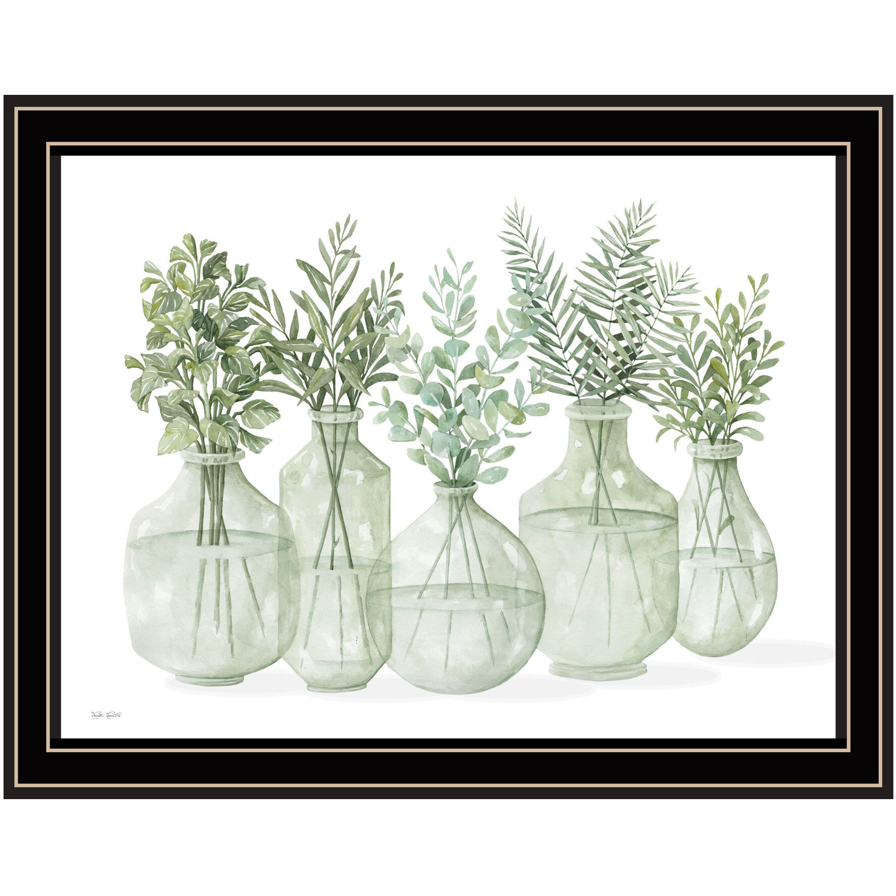 Simply Sage Black Framed Print Wall Art
