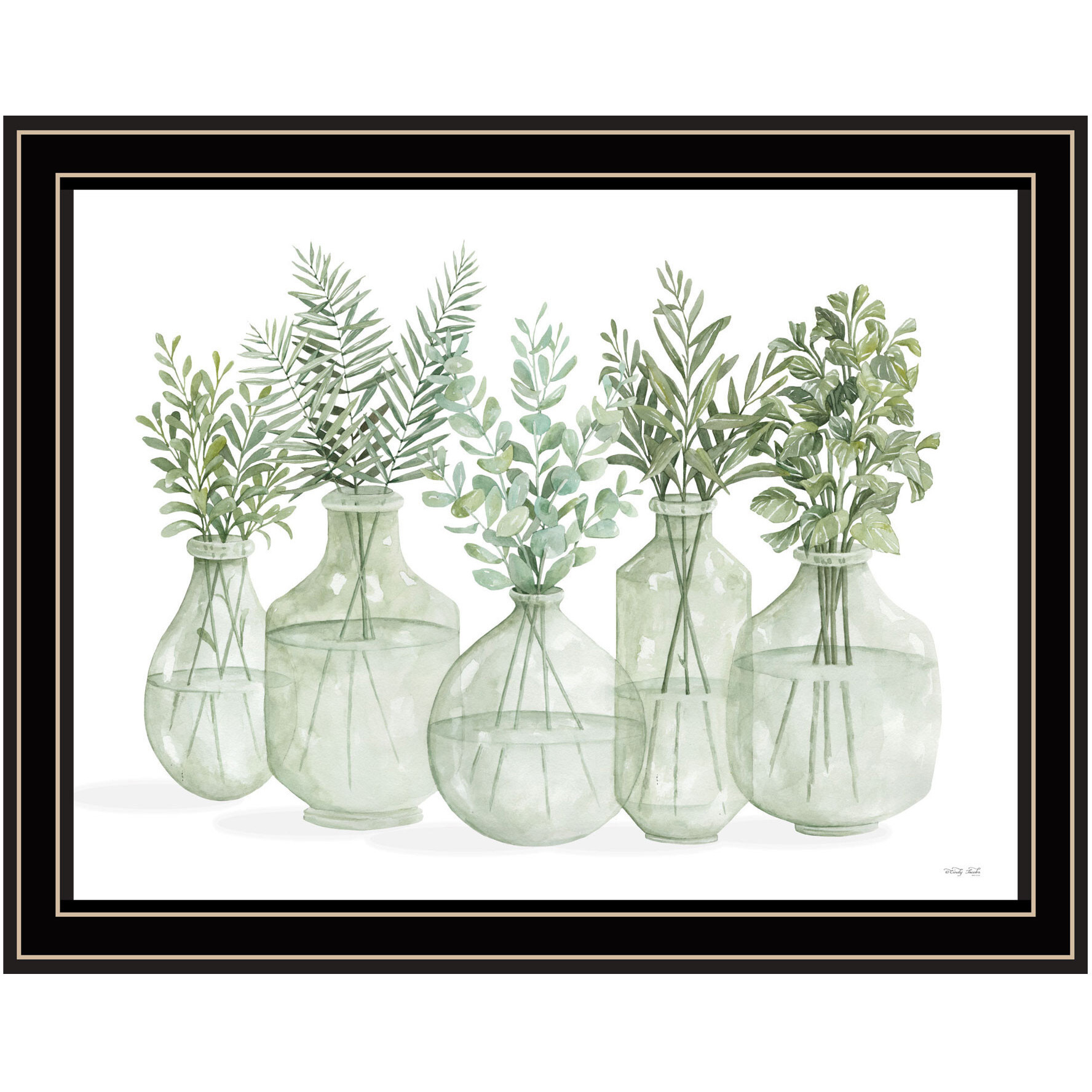 Simply Sage Black Framed Print Wall Art
