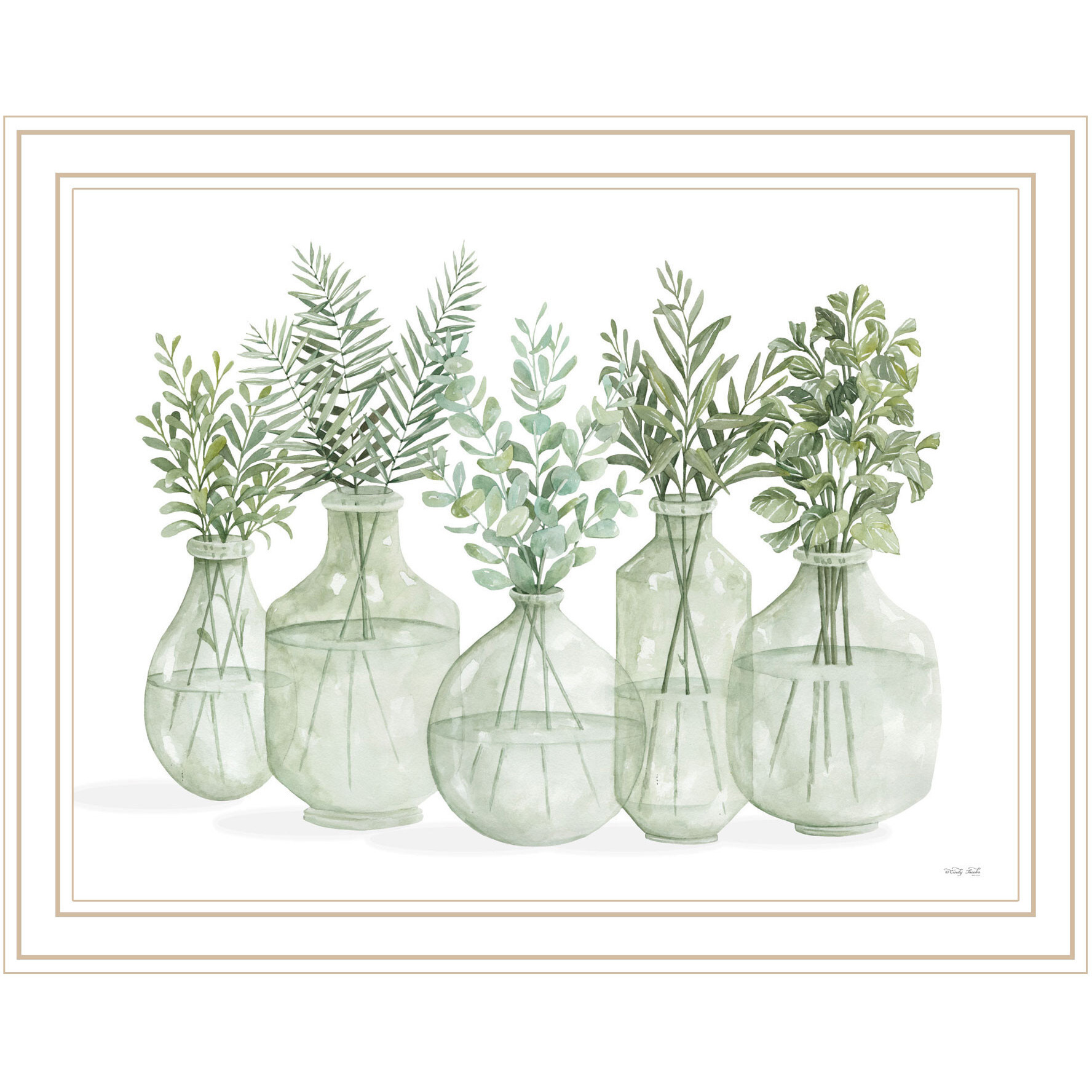 Simply Sage White Framed Print Wall Art