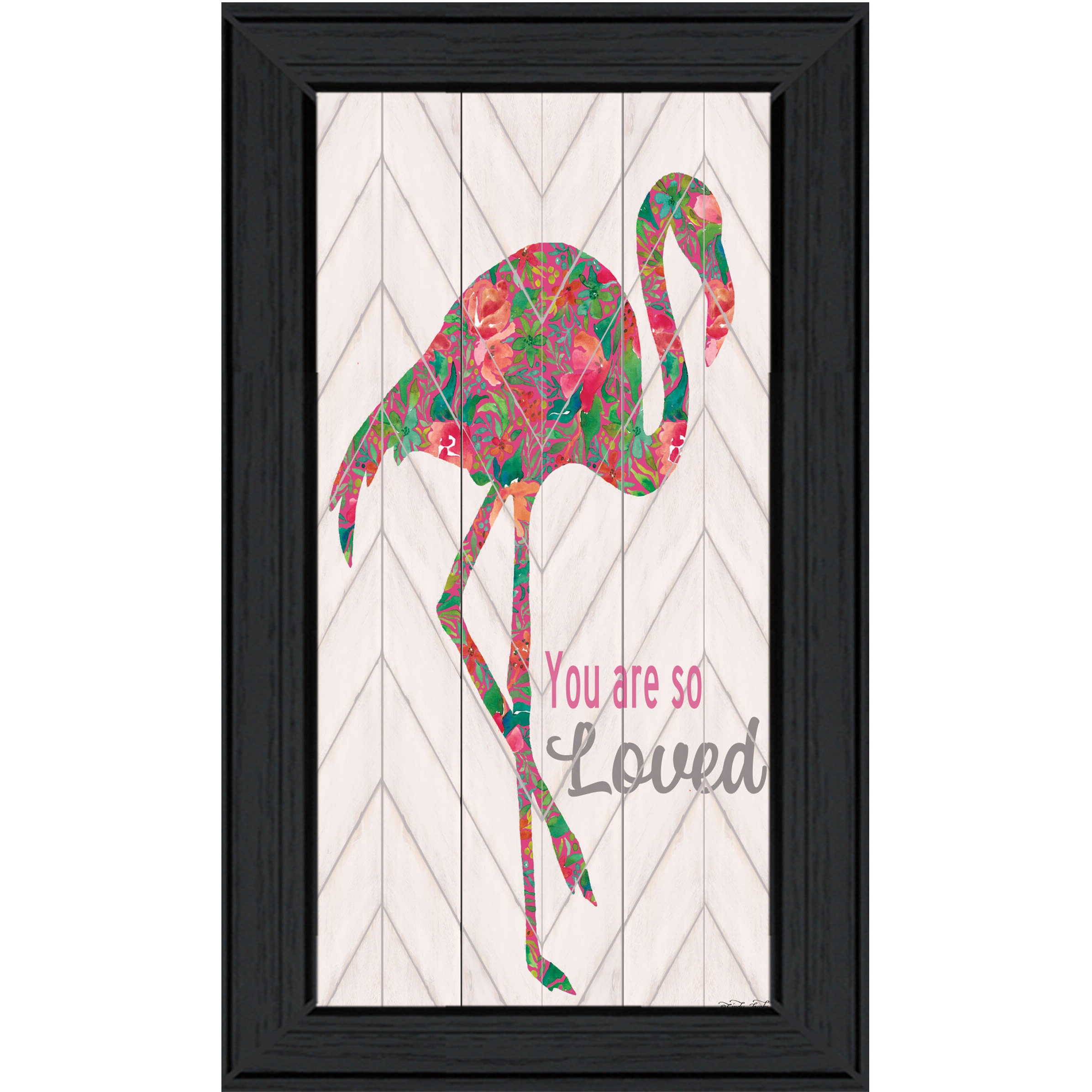 You are so loved Flamingo Black Framed Print Wall Art