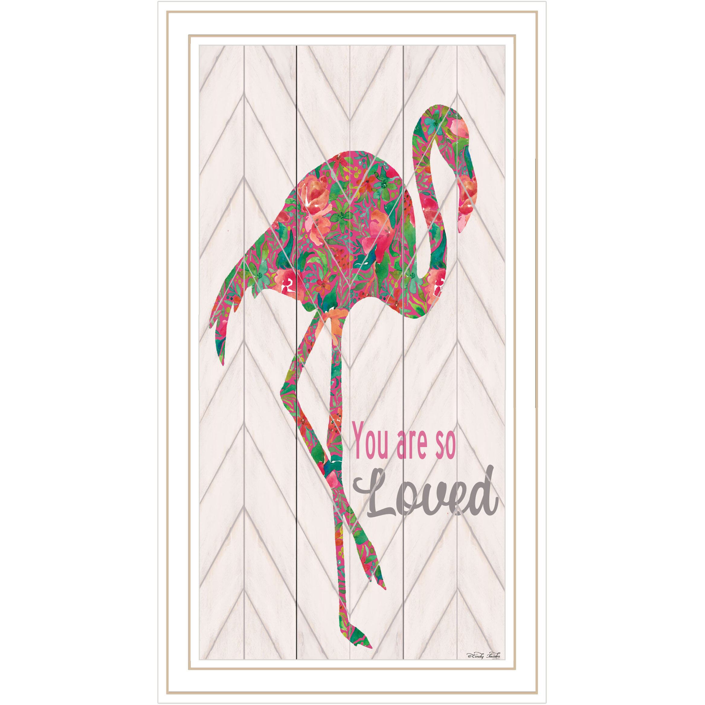 You are so loved Flamingo White Framed Print Wall Art