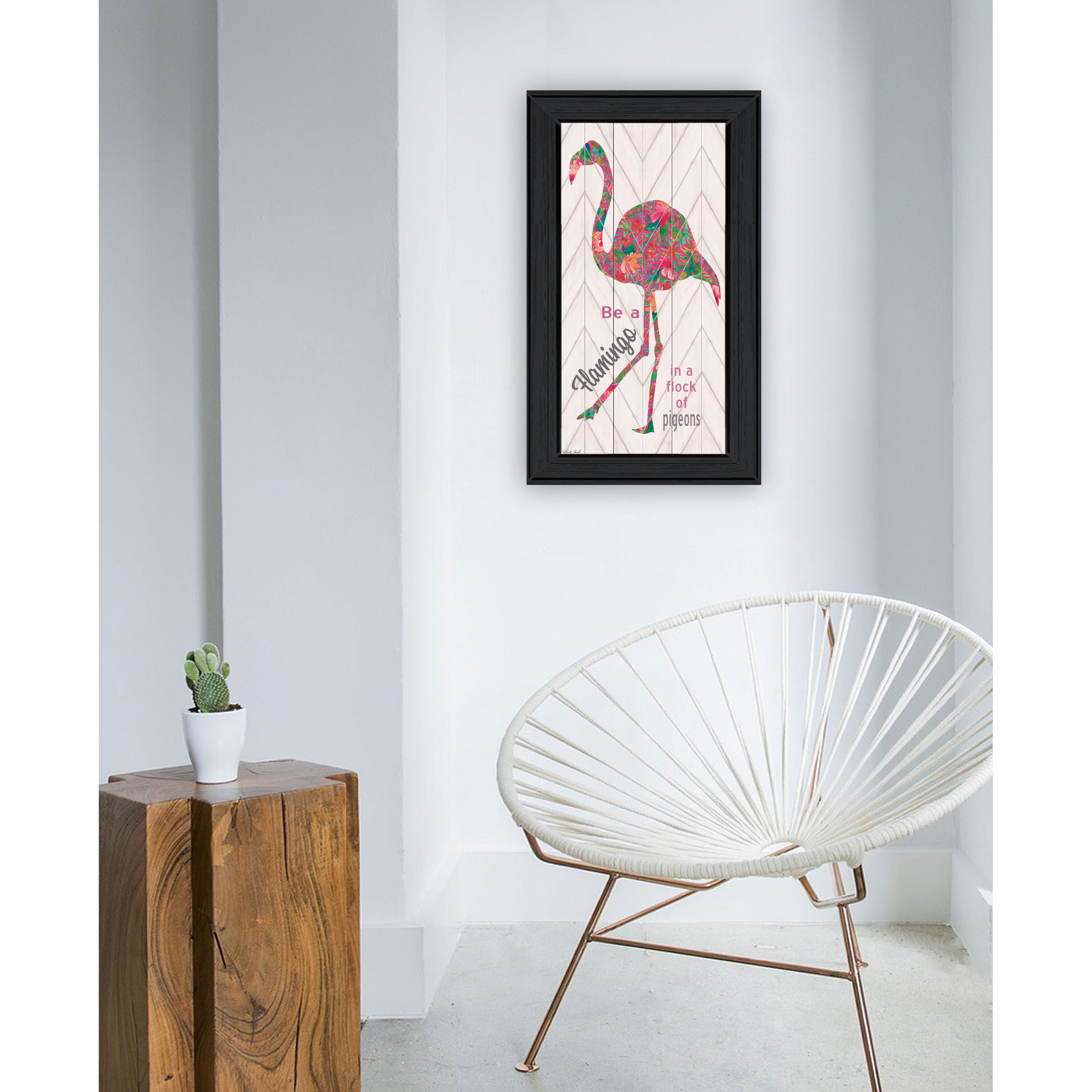 Be A Flamingo Black Framed Print Wall Art