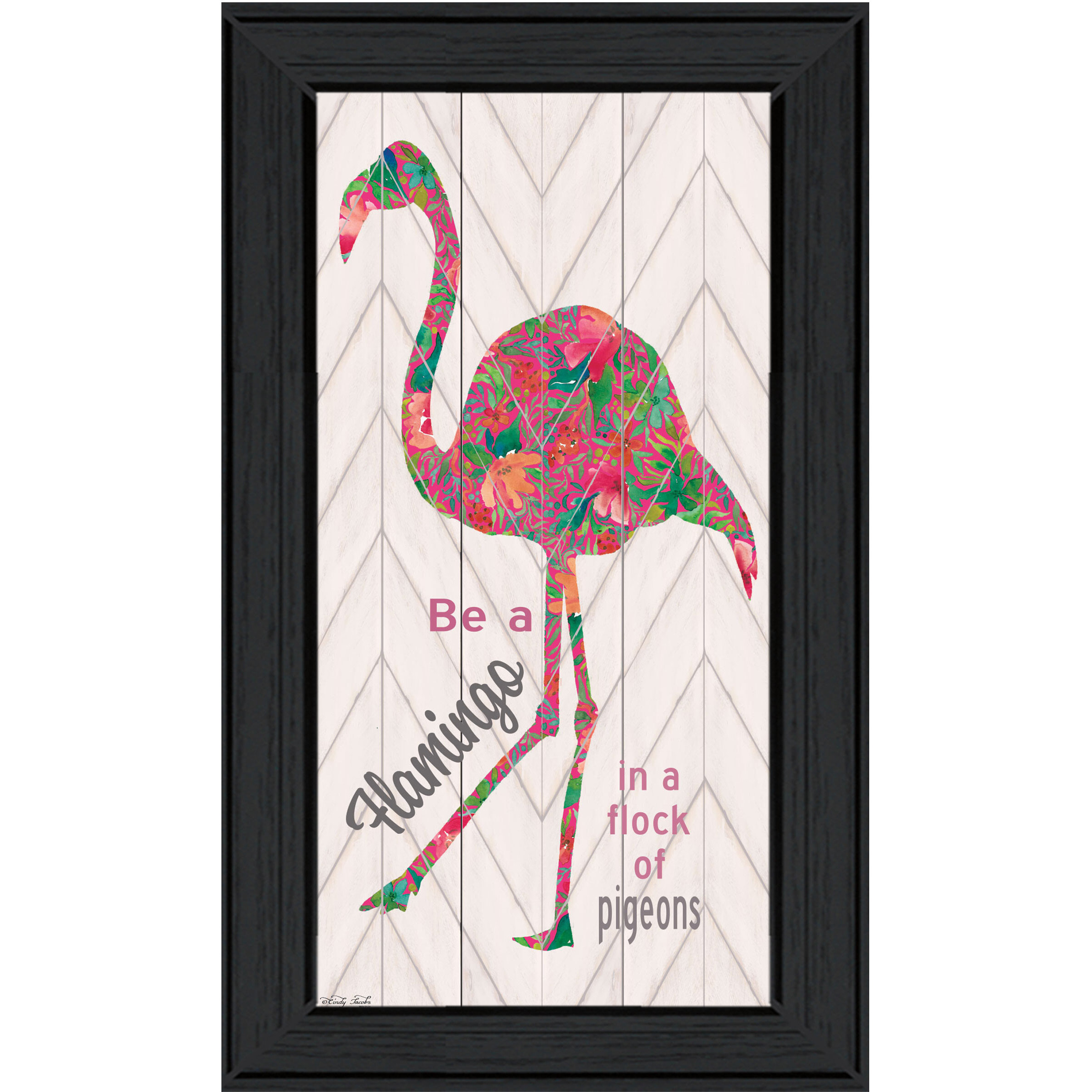 Be A Flamingo Black Framed Print Wall Art
