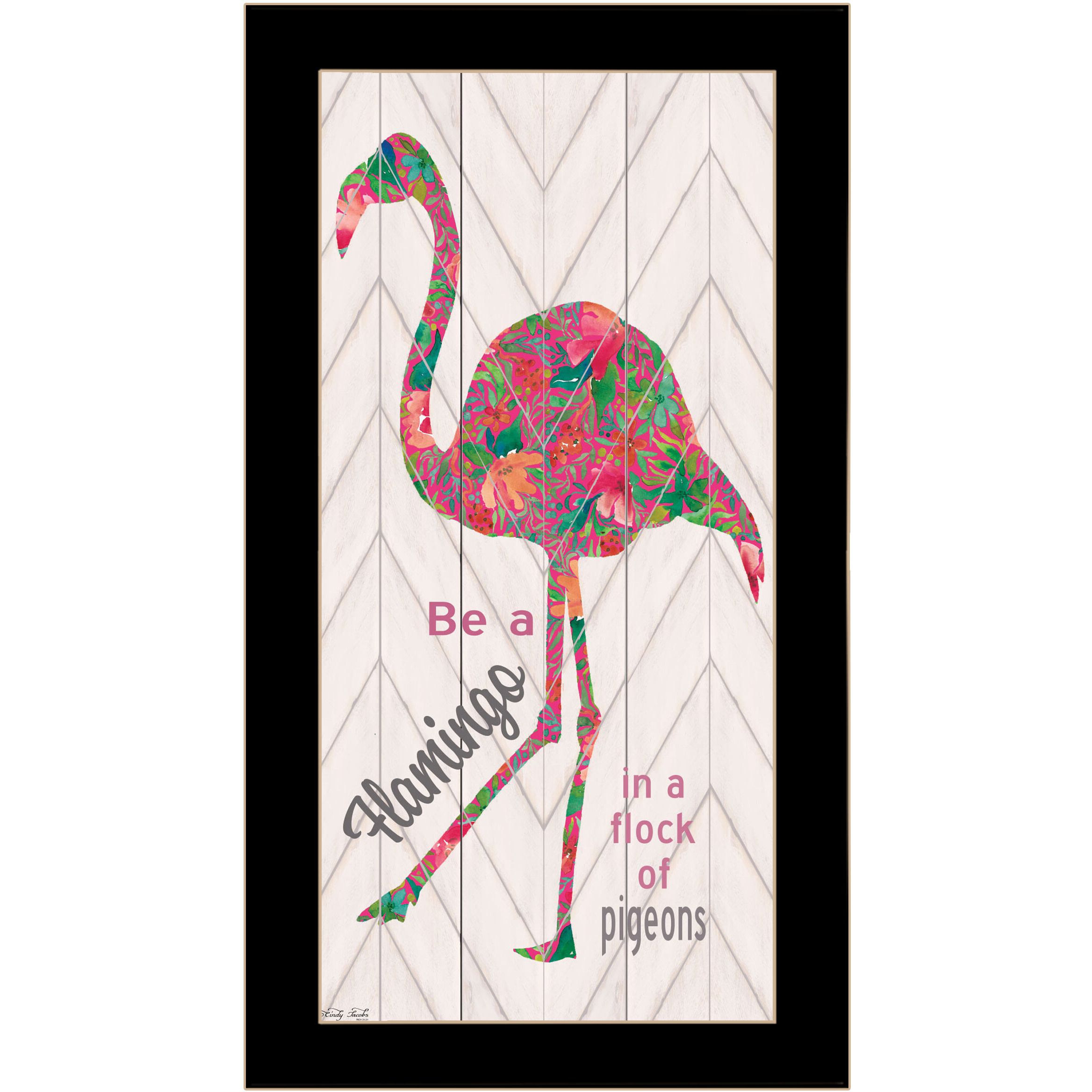 Be A Flamingo Black Framed Print Wall Art