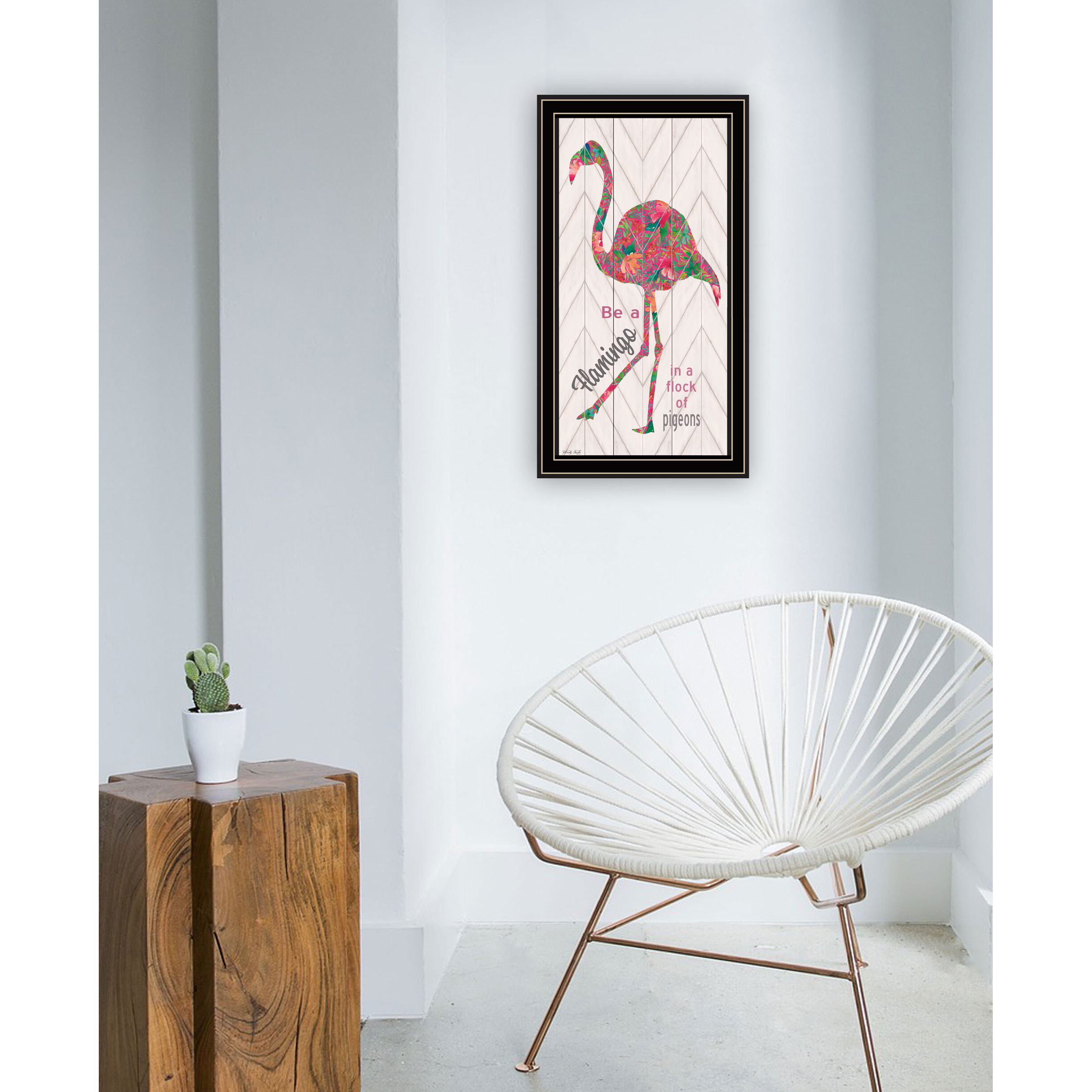 Be A Flamingo Black Framed Print Wall Art