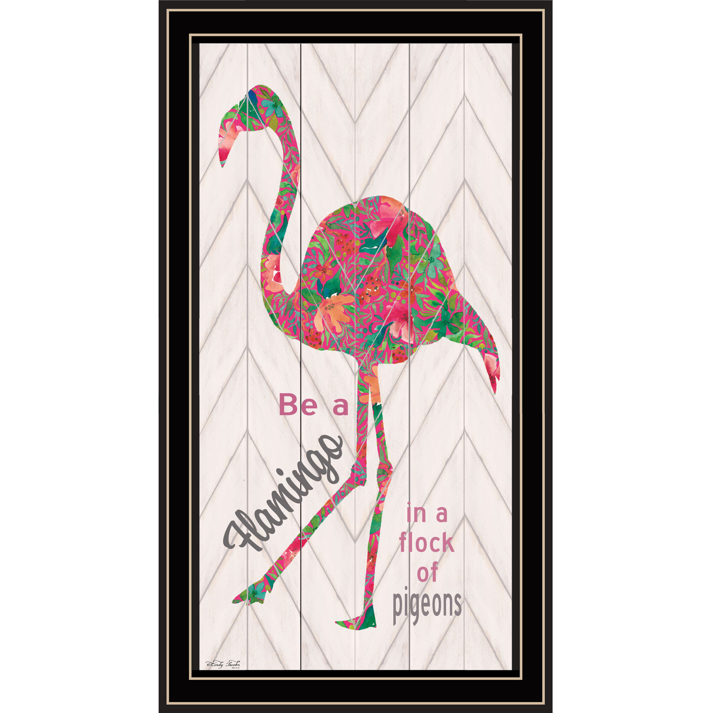 Be A Flamingo Black Framed Print Wall Art