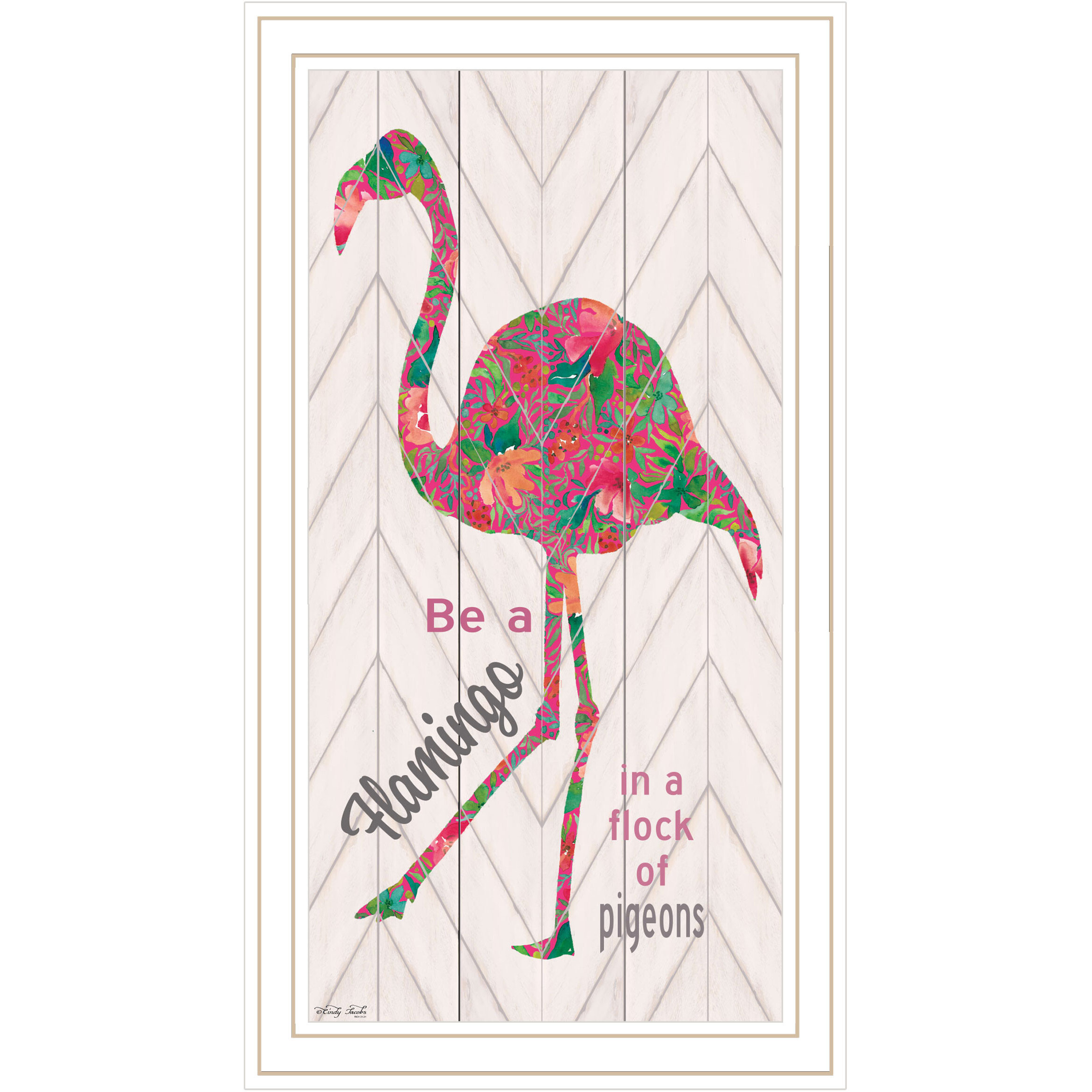 Be A Flamingo White Framed Print Wall Art