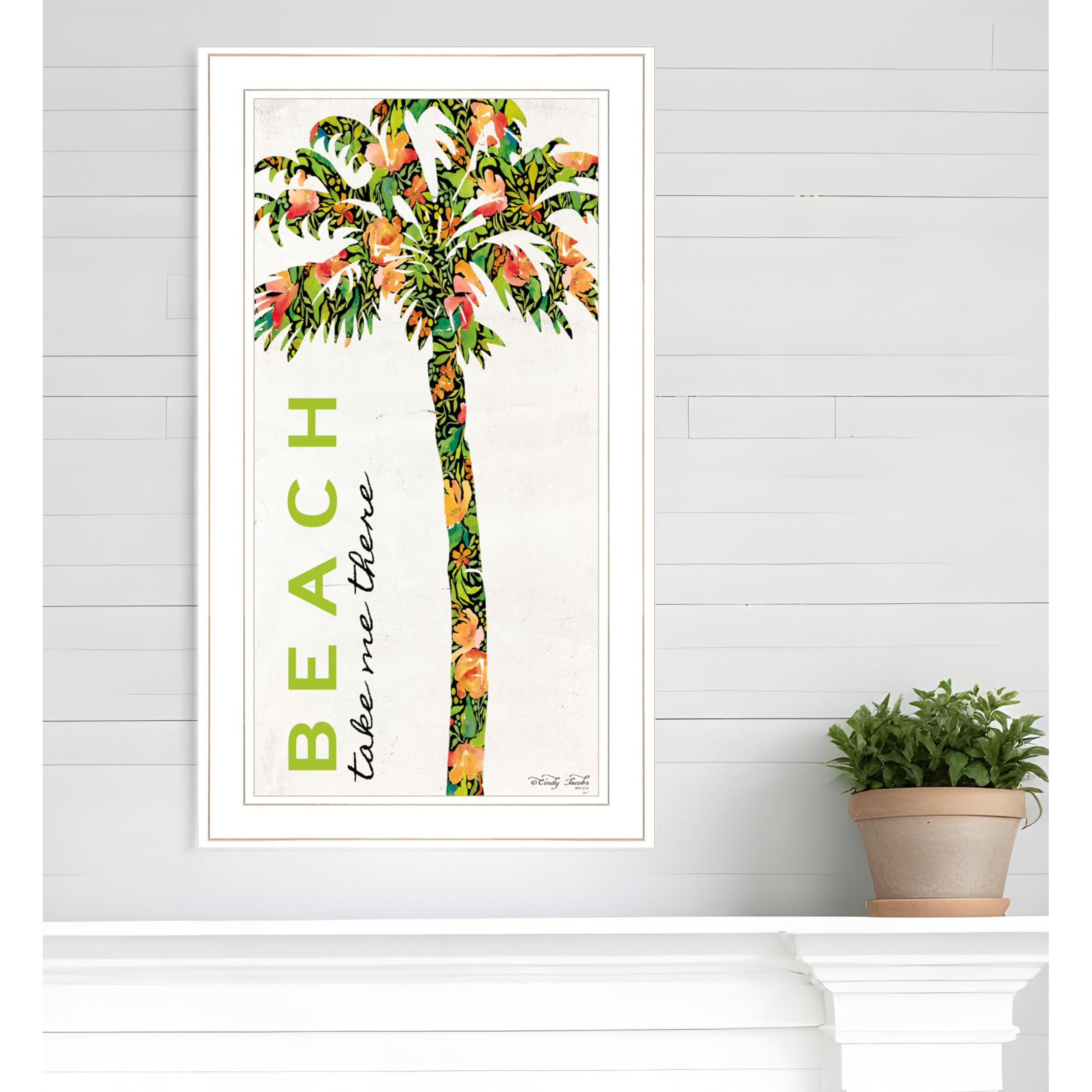 Beach Take Me There White Framed Print Wall Art