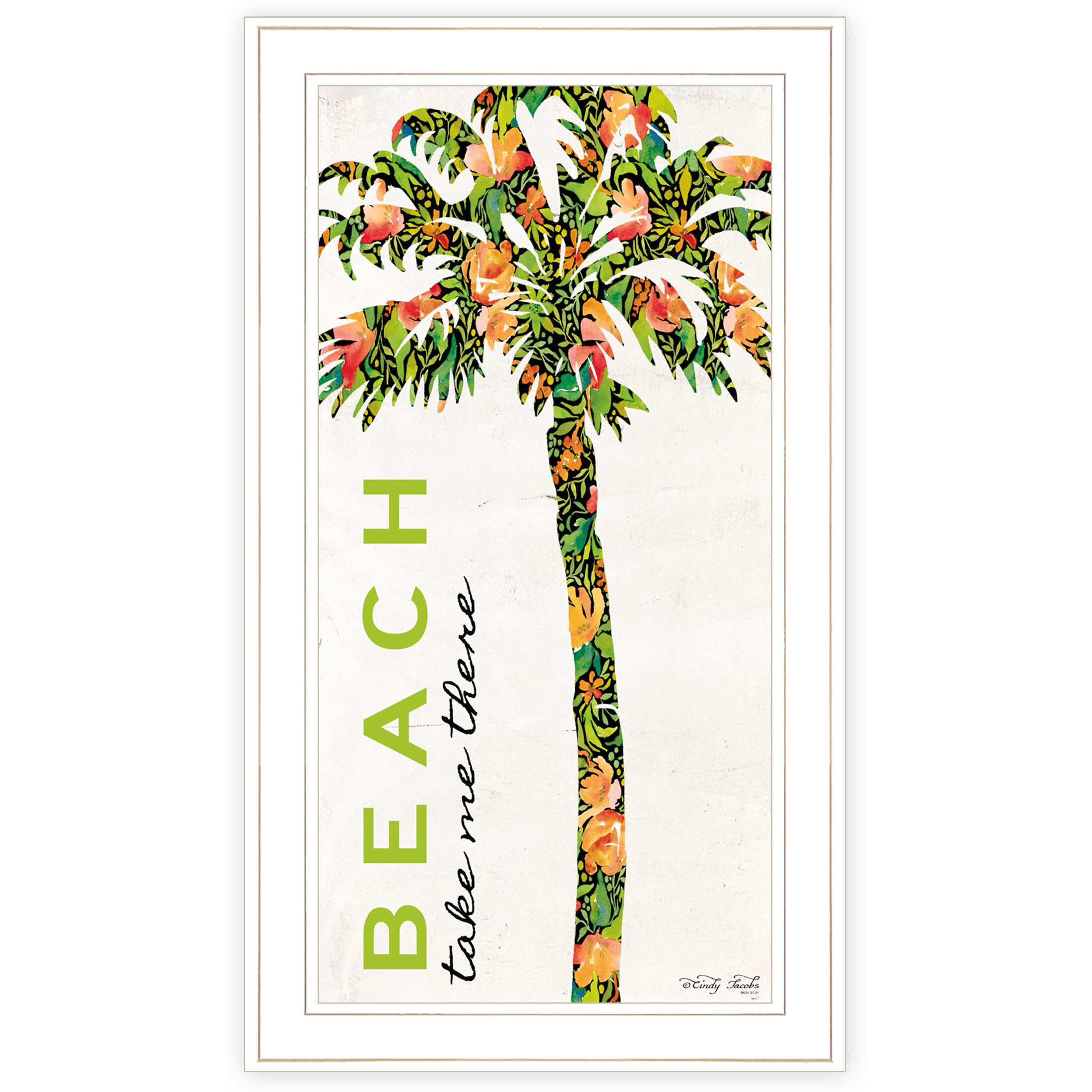 Beach Take Me There White Framed Print Wall Art