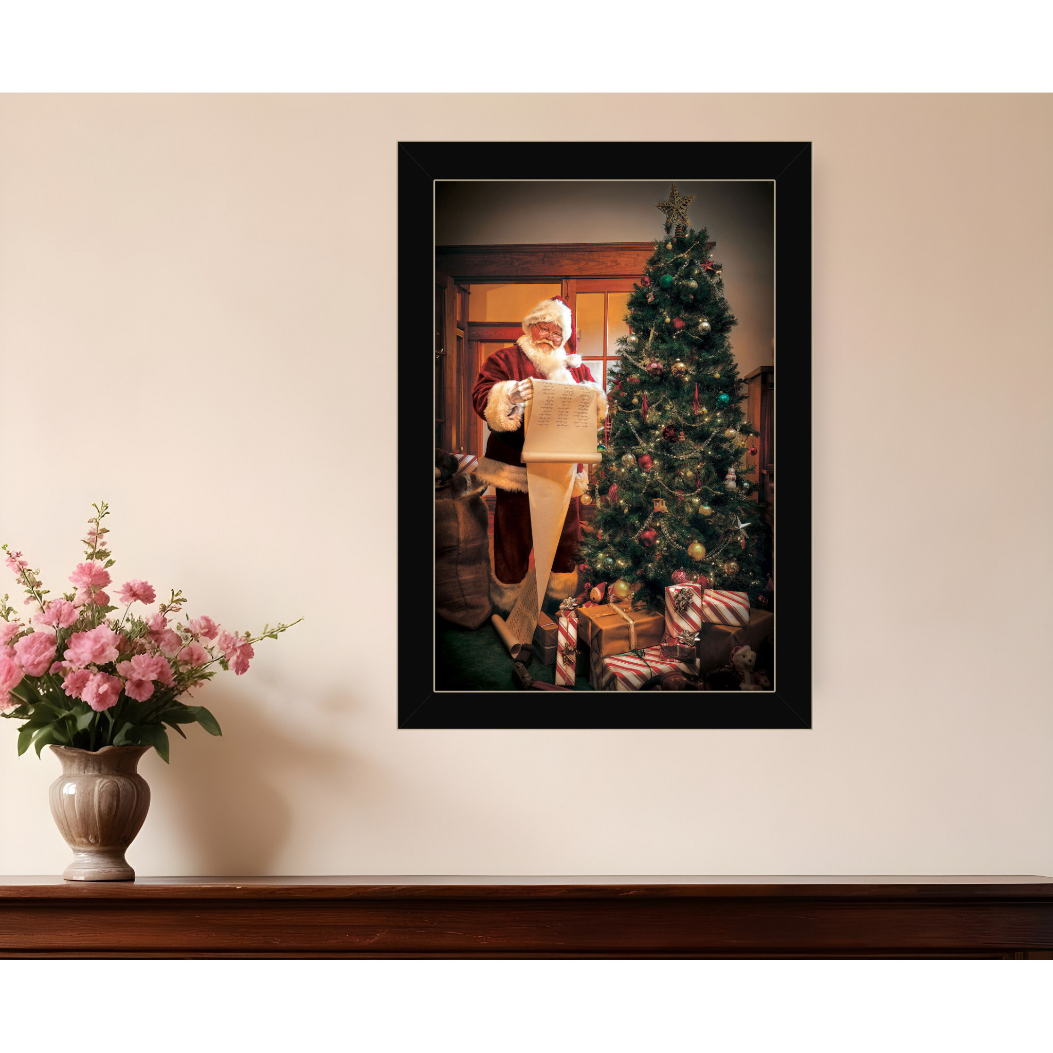 Naughty Or Nice Black Framed Print Wall Art