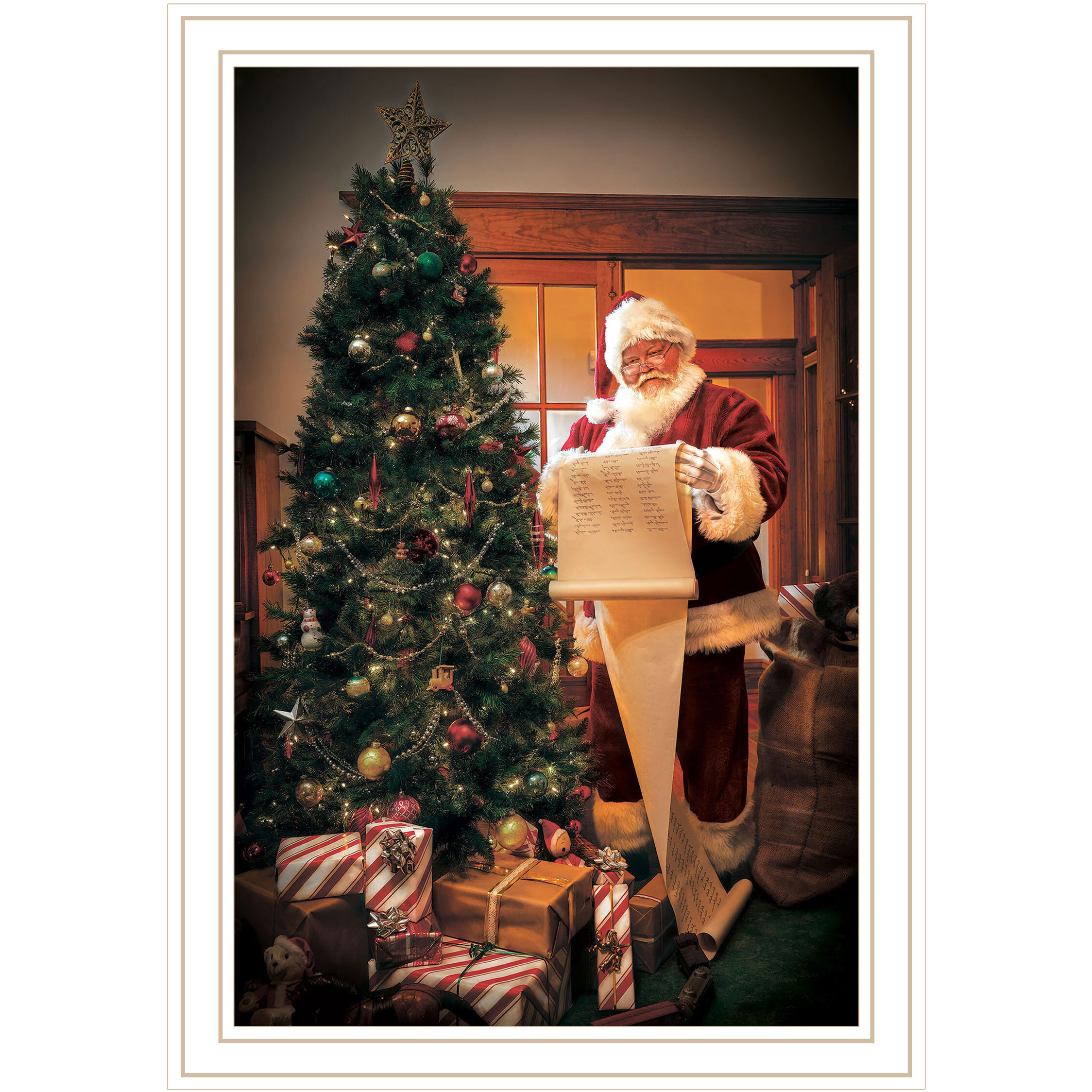 Naughty Or Nice White Framed Print Wall Art