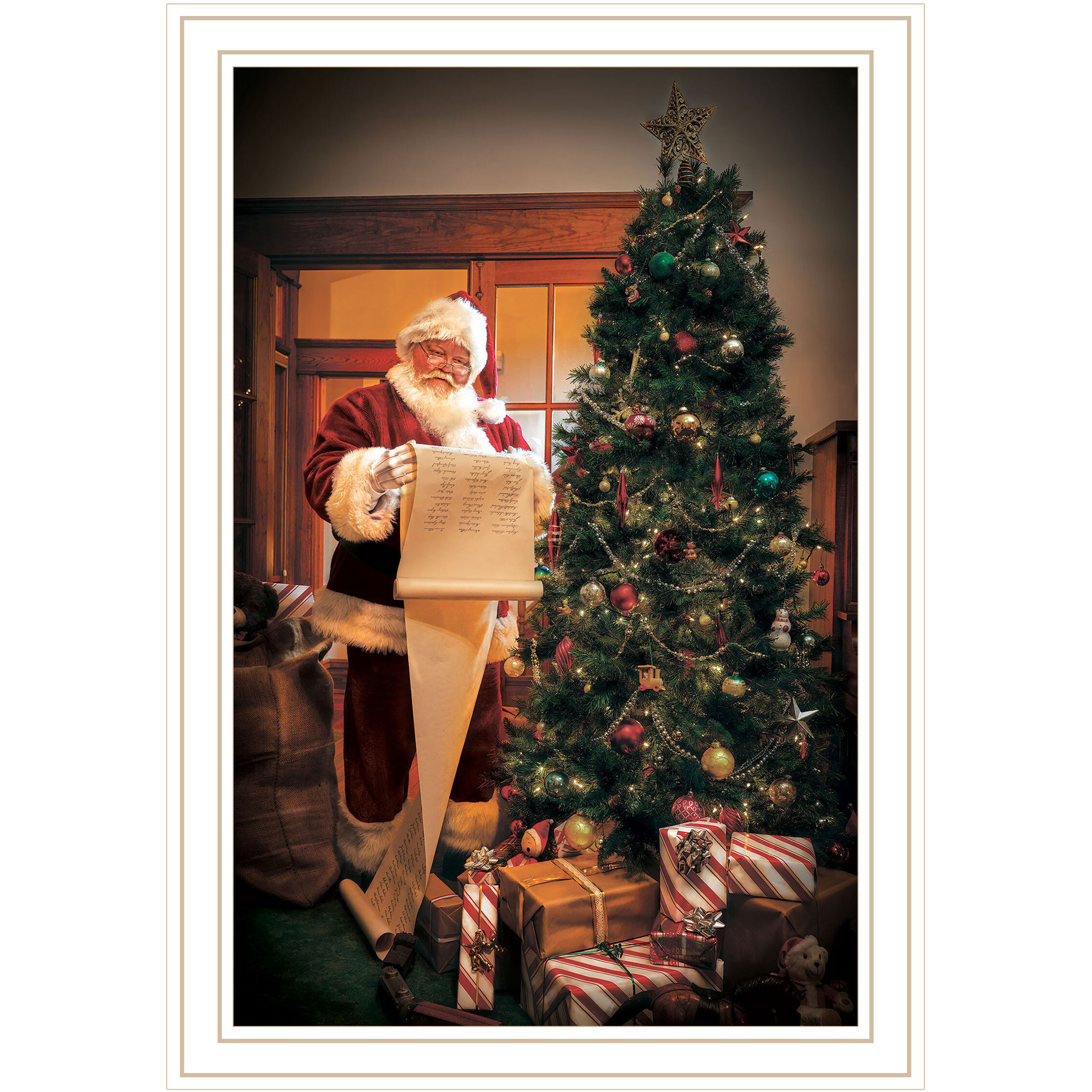 Naughty Or Nice White Framed Print Wall Art
