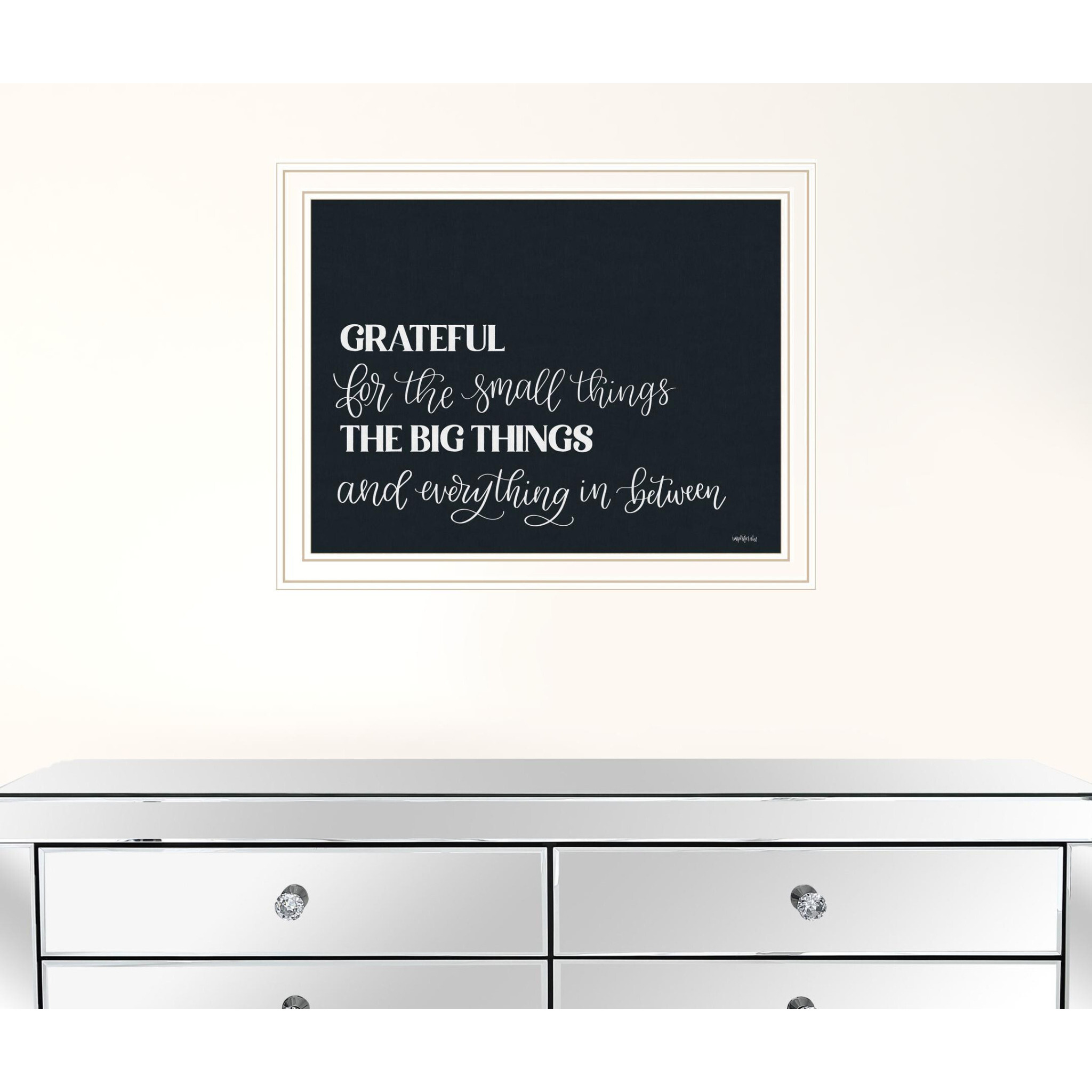 Grateful For Everything White Framed Print Wall Art