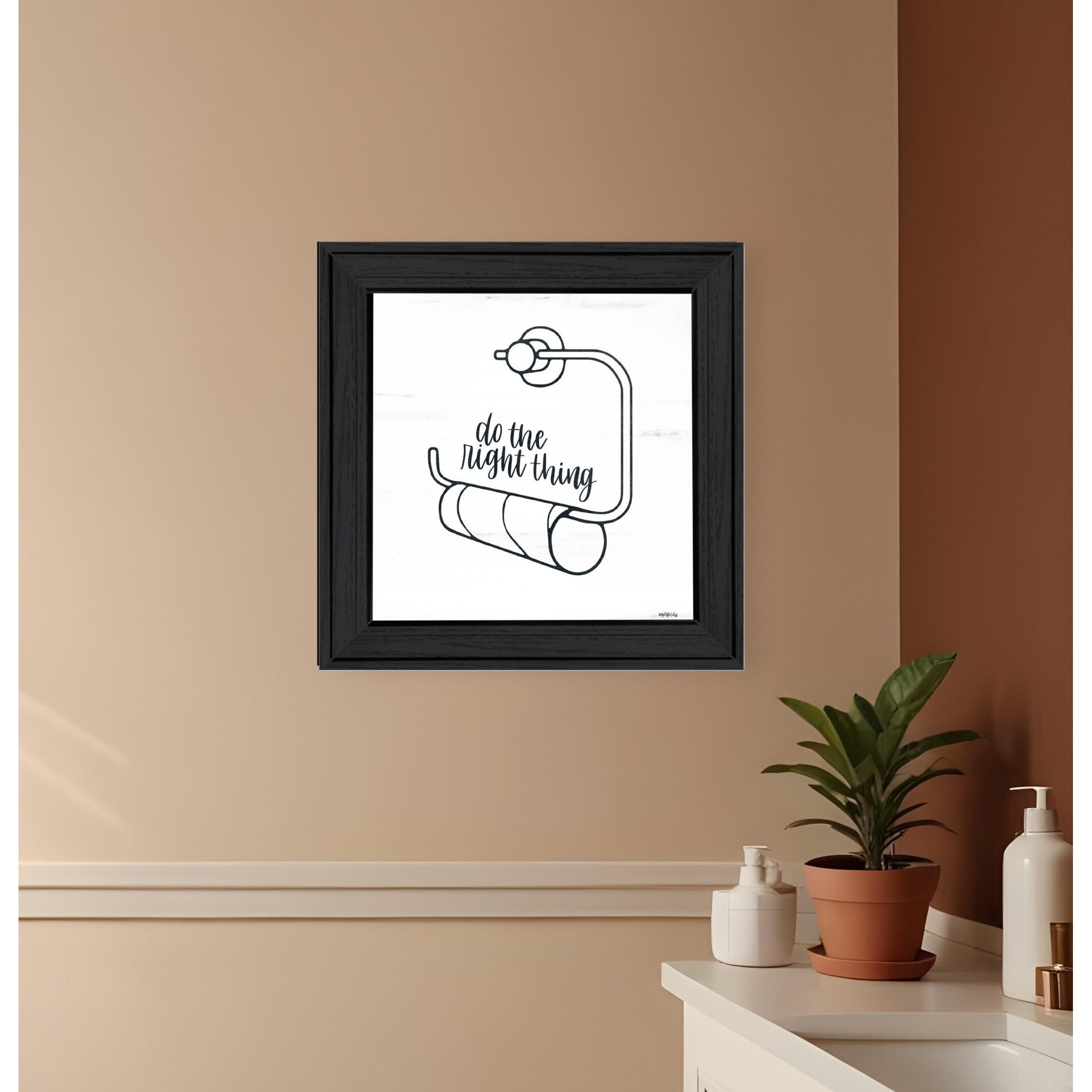 Empty Toilet Paper Roll Black Framed Print Wall Art