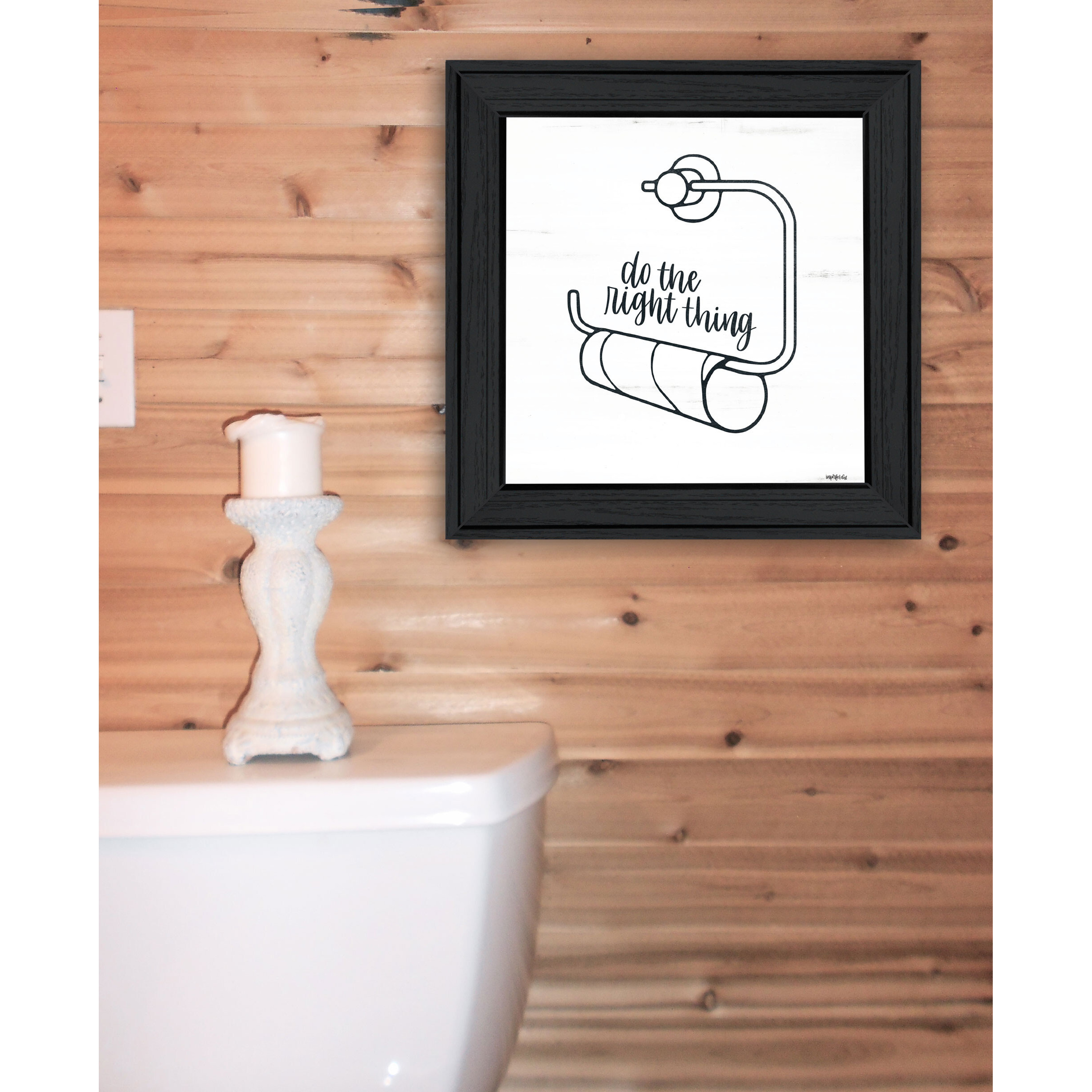 Empty Toilet Paper Roll Black Framed Print Wall Art