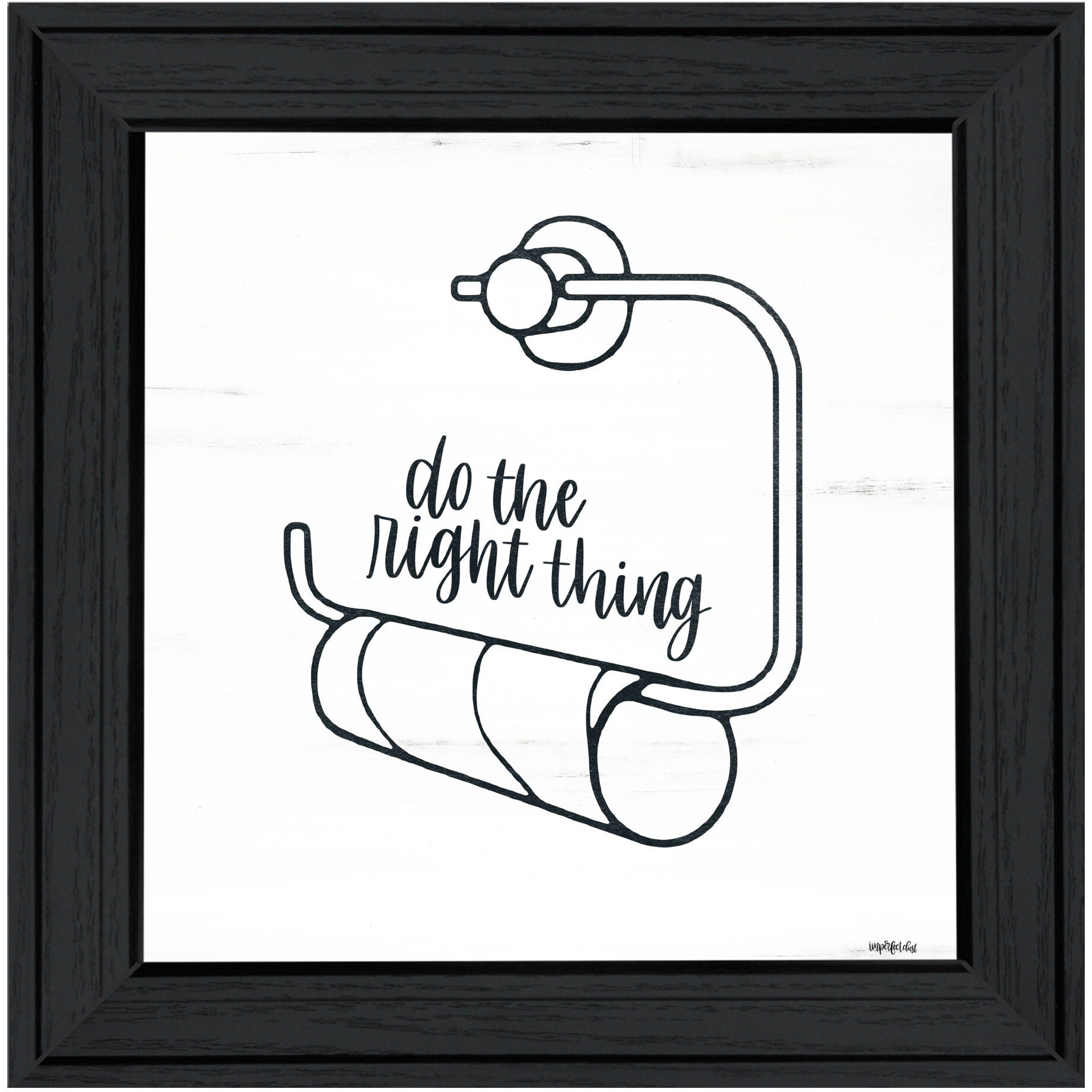 Empty Toilet Paper Roll Black Framed Print Wall Art