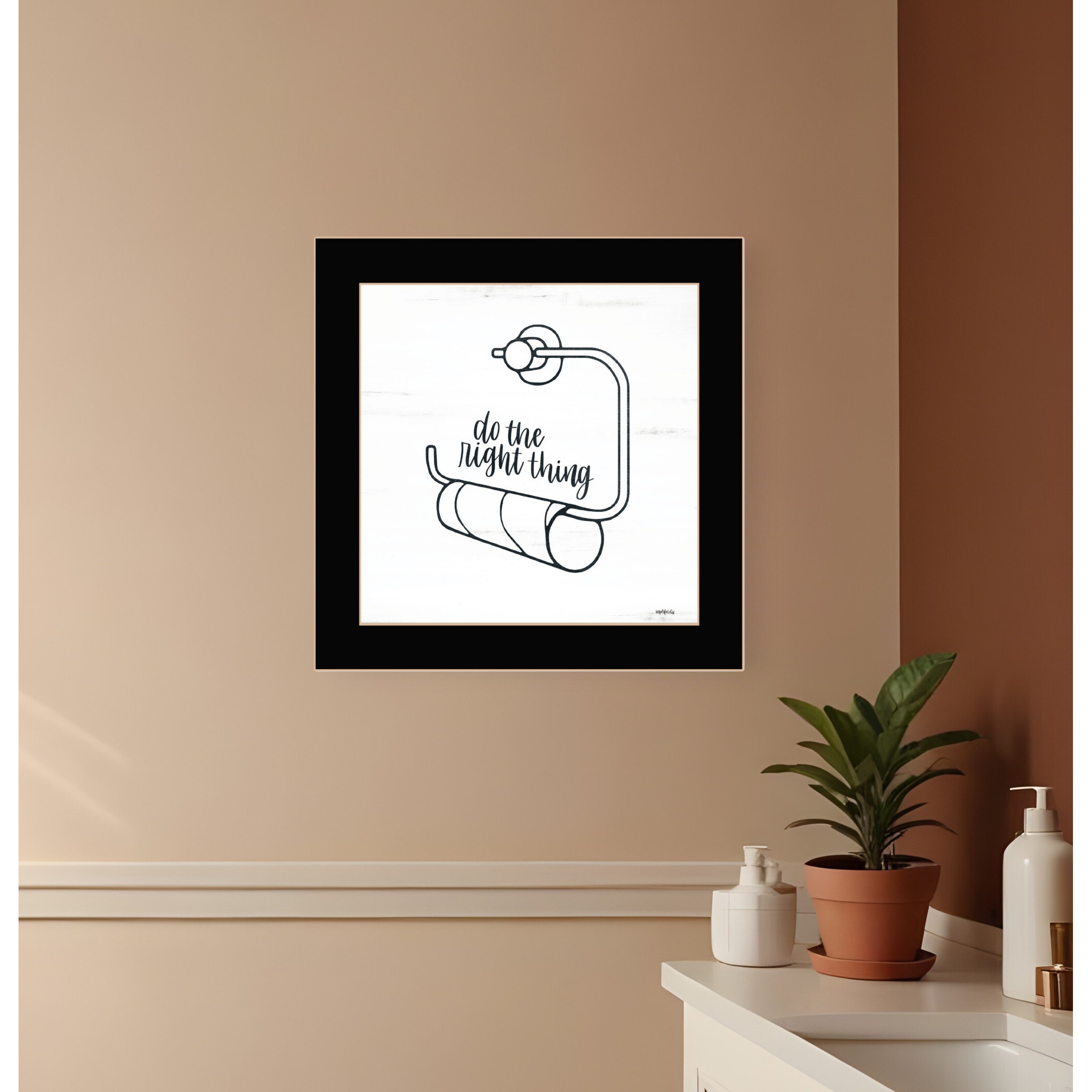 Empty Toilet Paper Roll Black Framed Print Wall Art