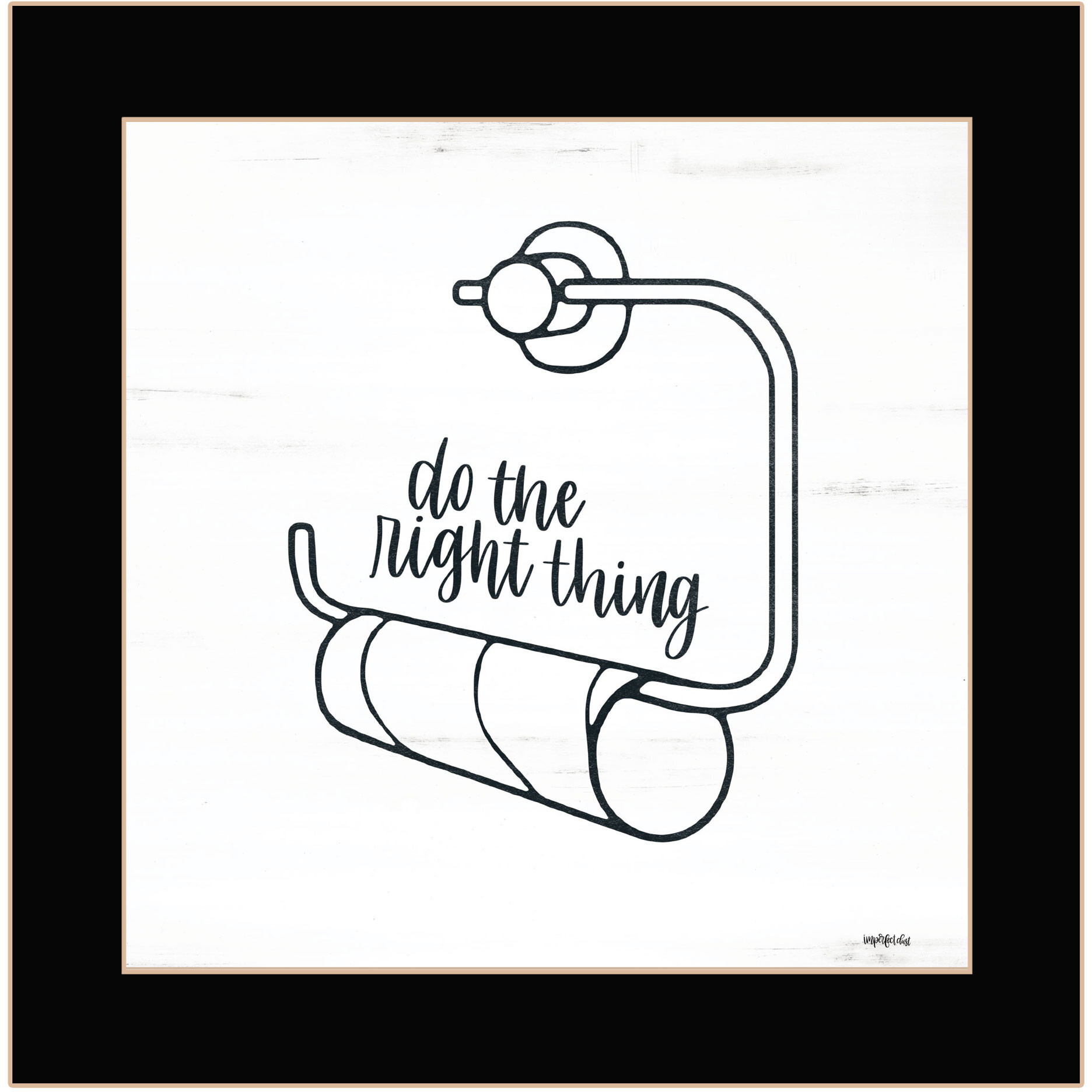 Empty Toilet Paper Roll Black Framed Print Wall Art