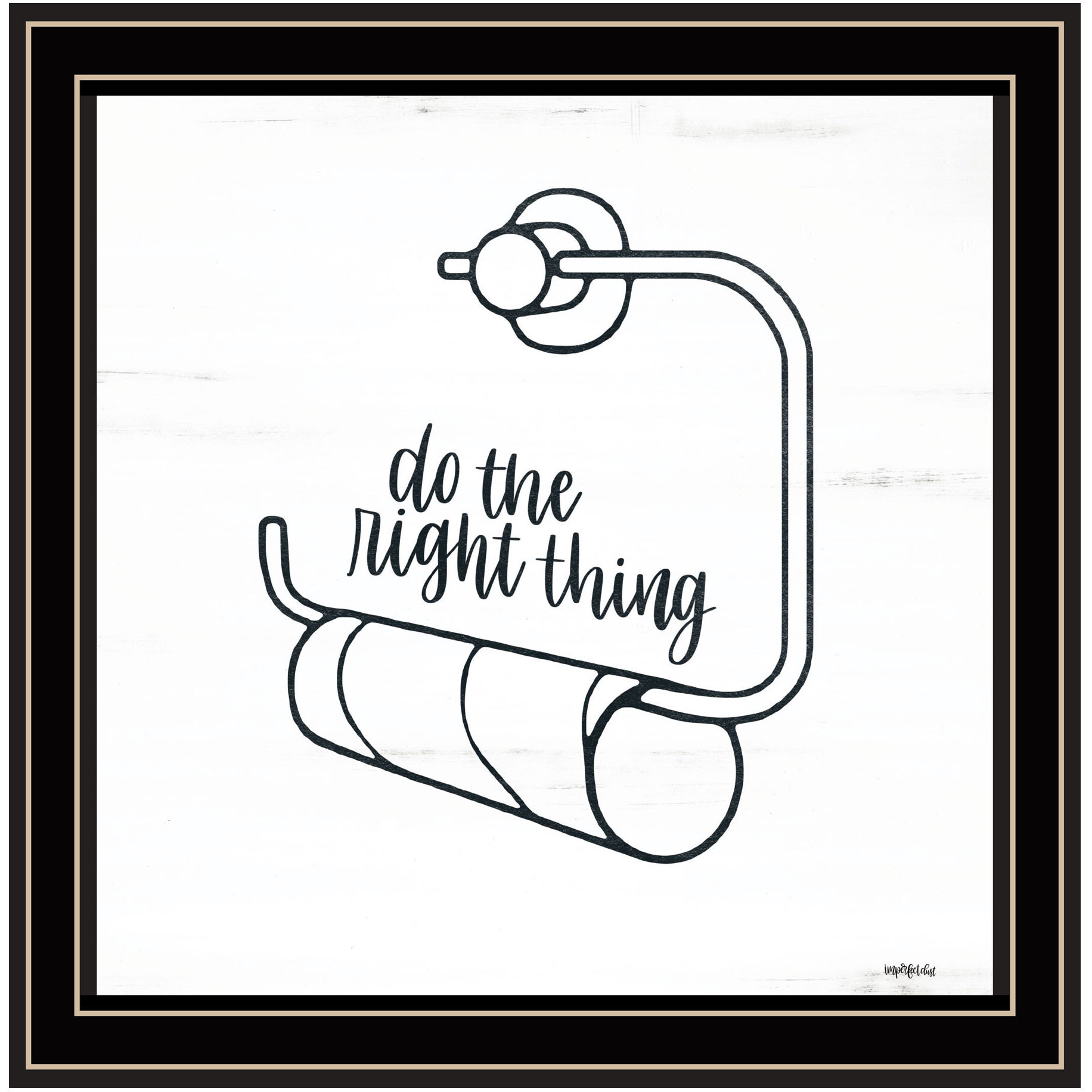Empty Toilet Paper Roll Black Framed Print Wall Art