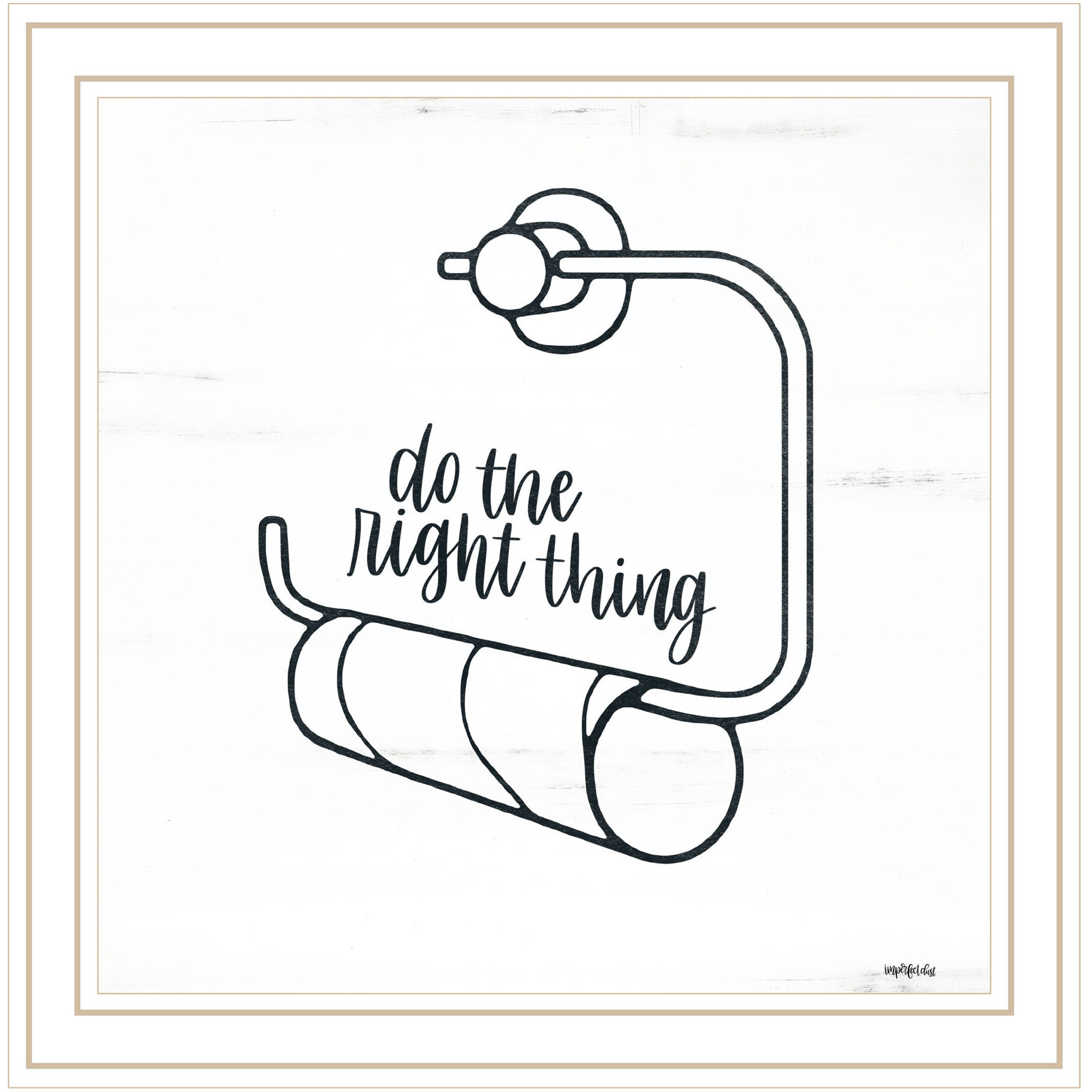 Empty Toilet Paper Roll White Framed Print Wall Art
