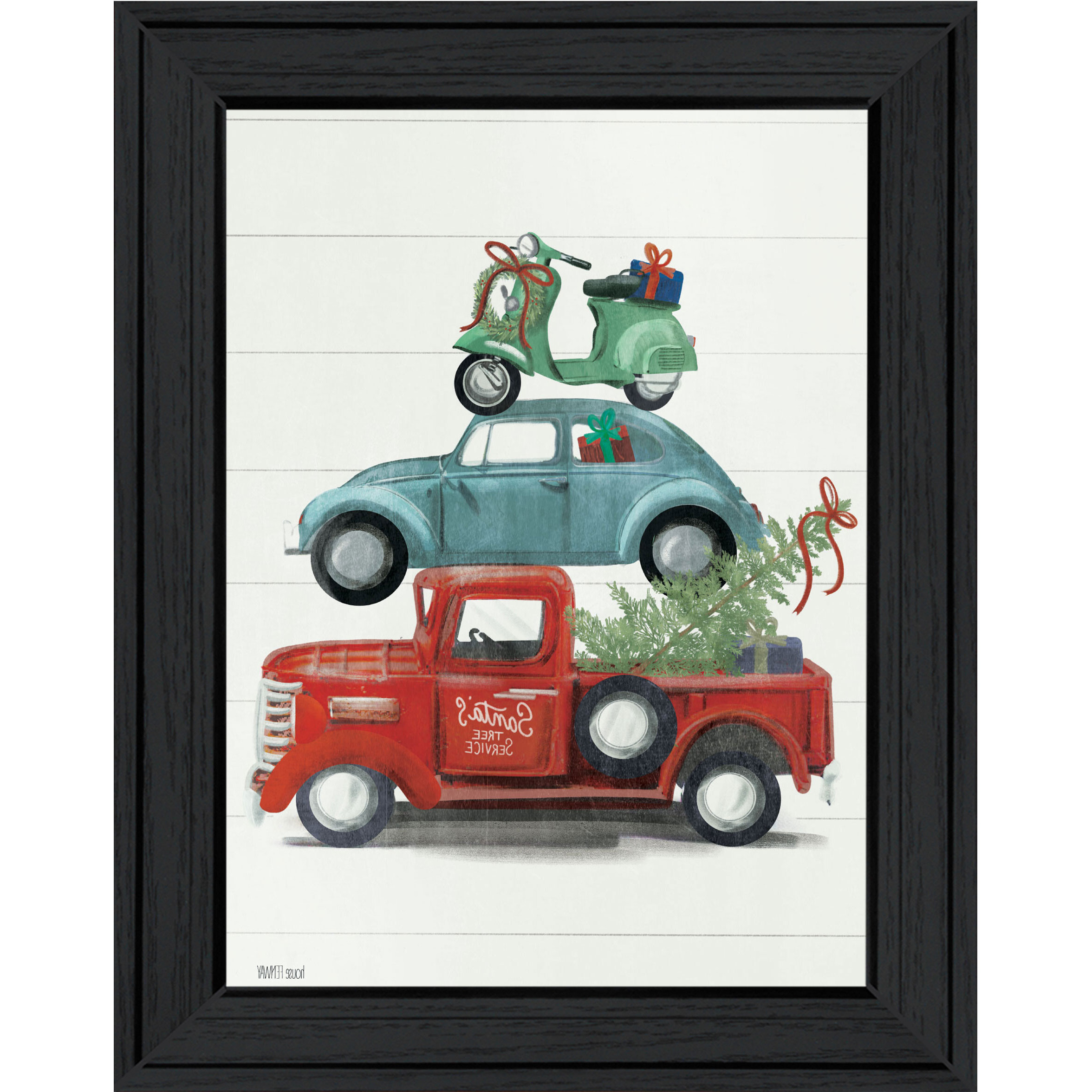 Holiday Travels Black Framed Print Wall Art