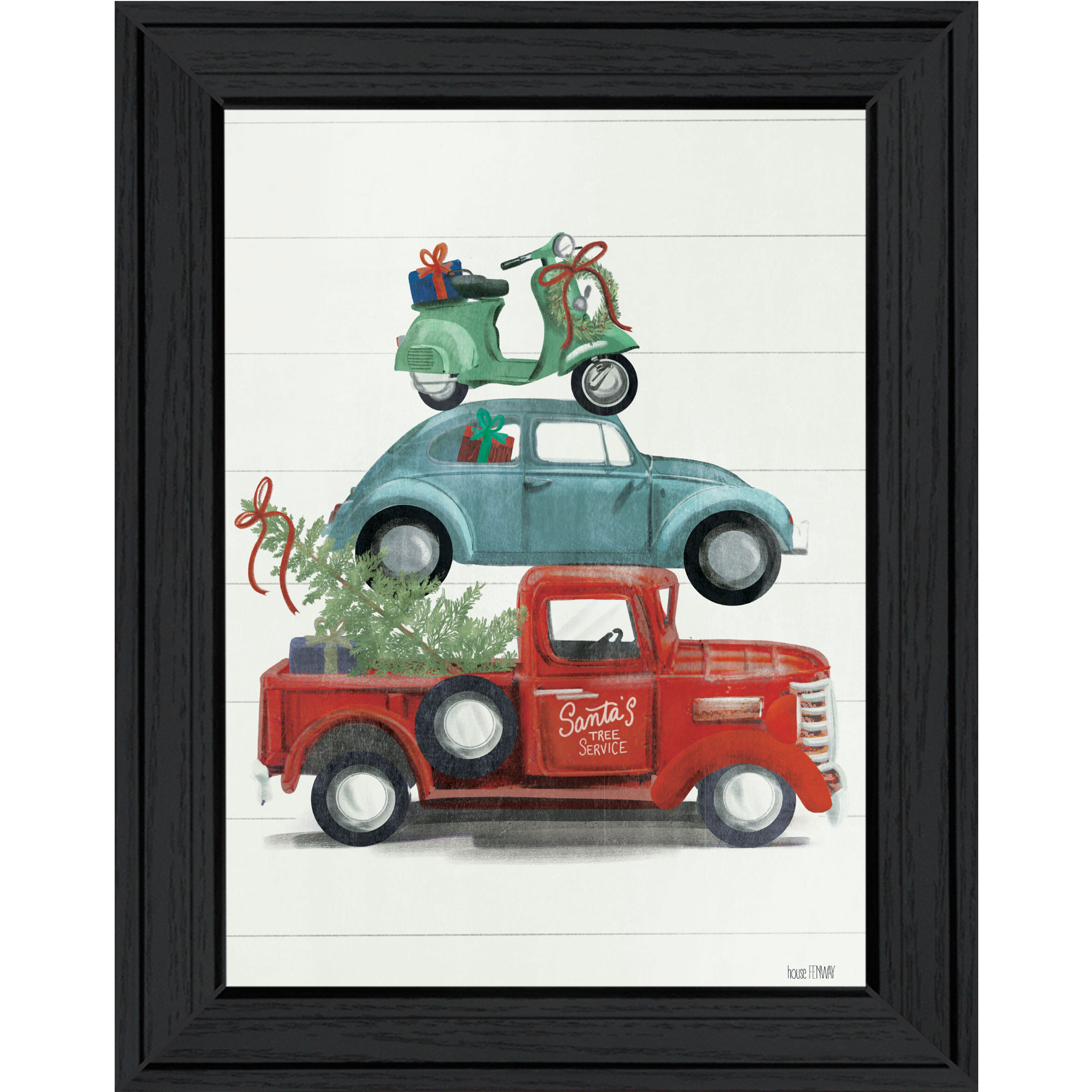 Holiday Travels Black Framed Print Wall Art