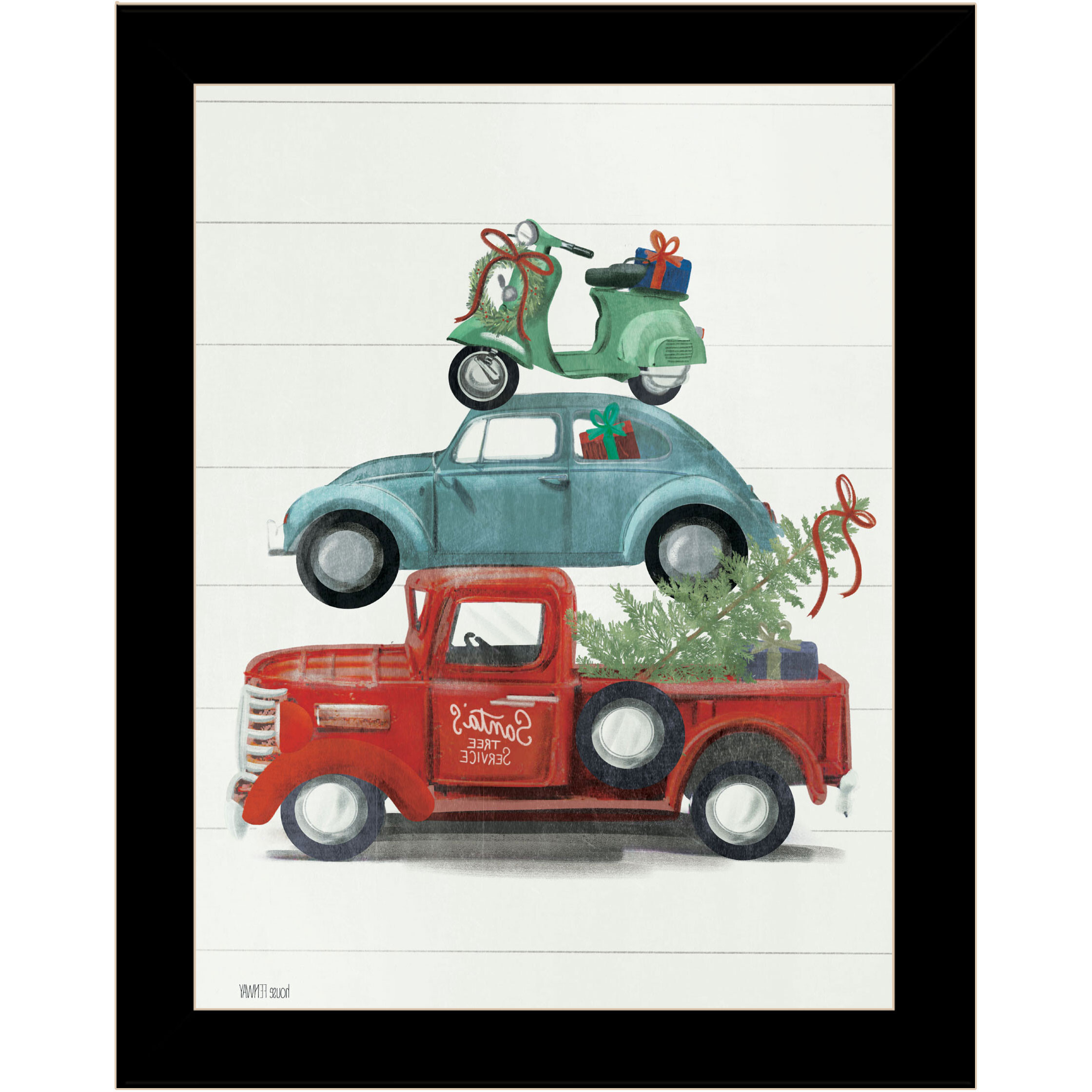 Holiday Travels Black Framed Print Wall Art