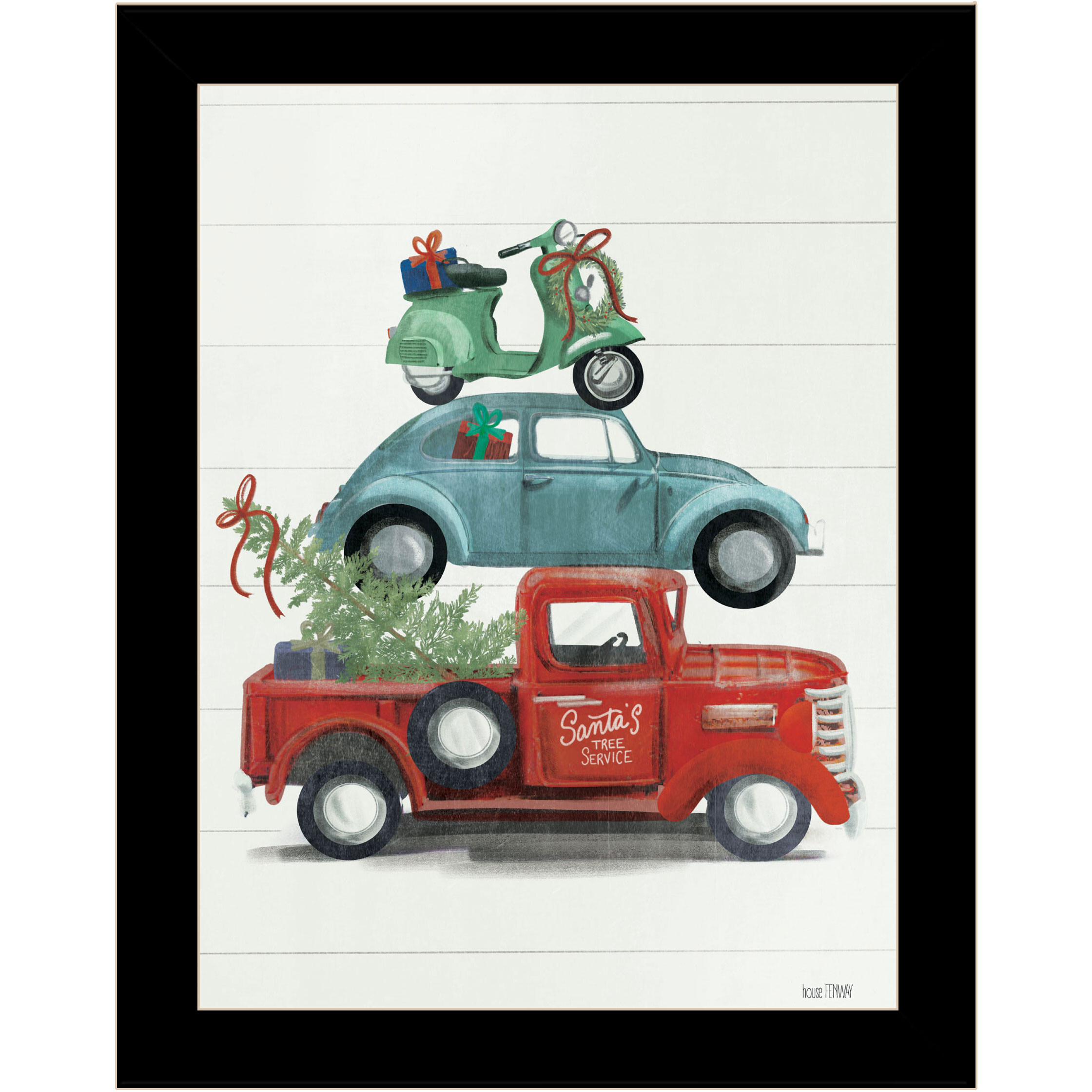 Holiday Travels Black Framed Print Wall Art