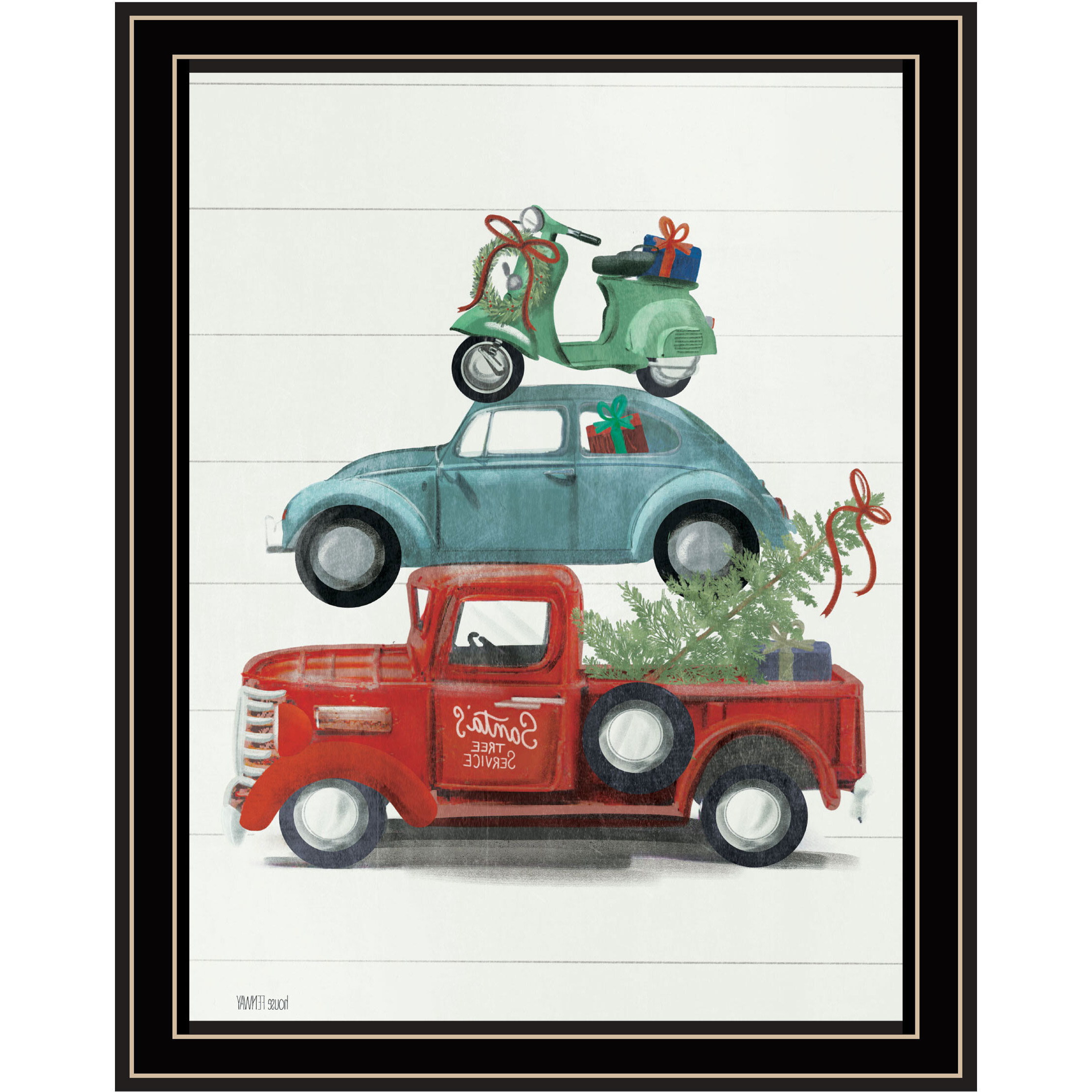 Holiday Travels Black Framed Print Wall Art