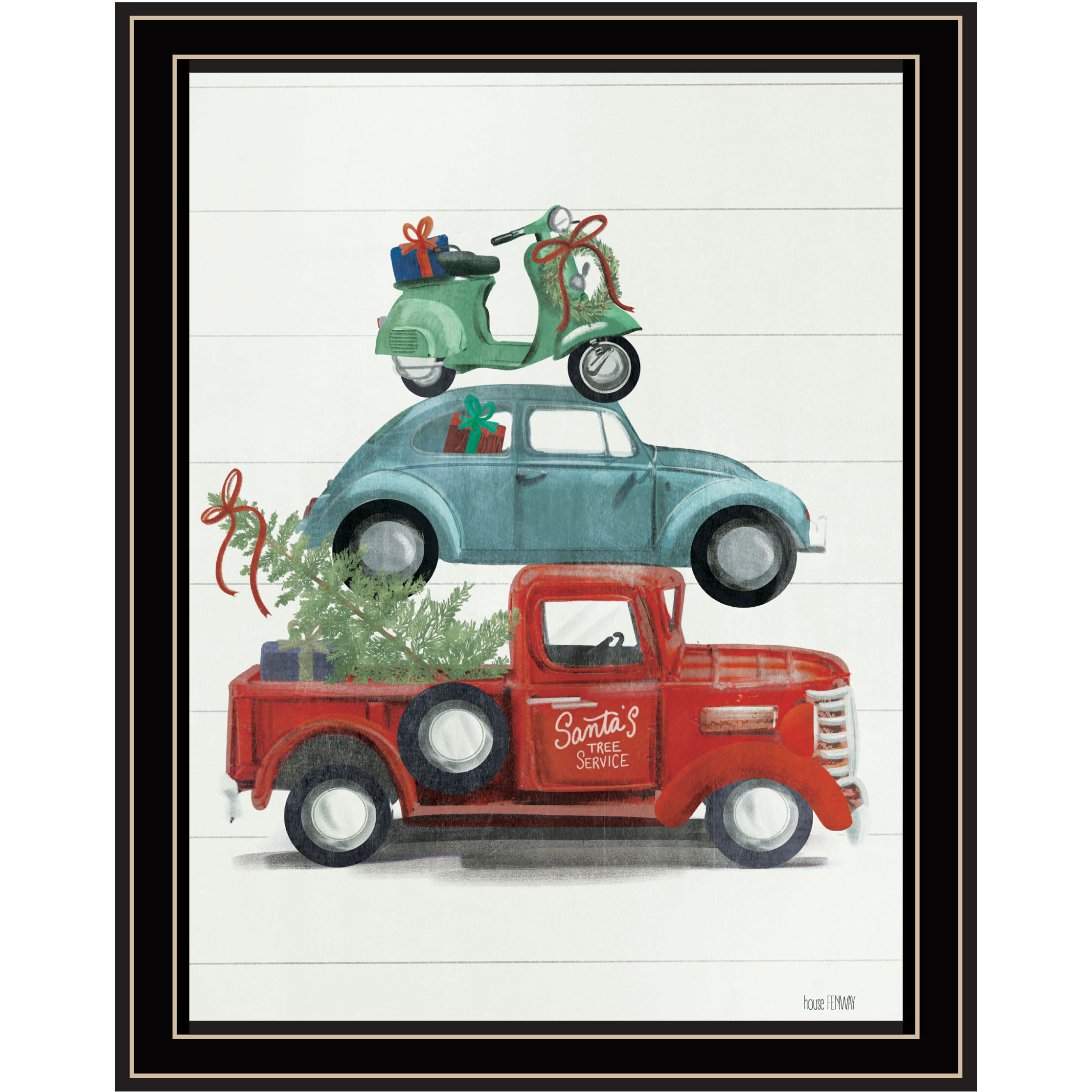 Holiday Travels Black Framed Print Wall Art