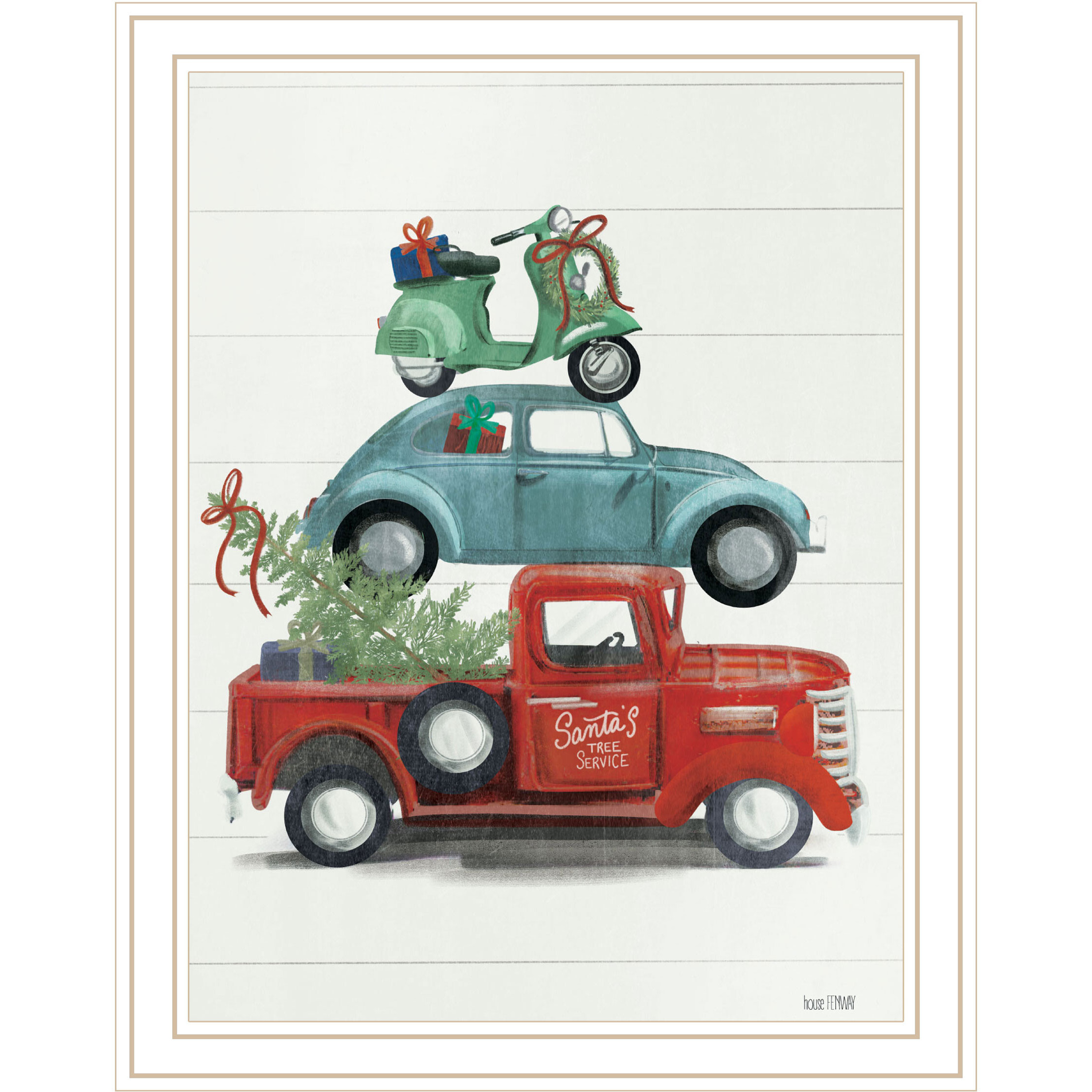 Holiday Travels White Framed Print Wall Art